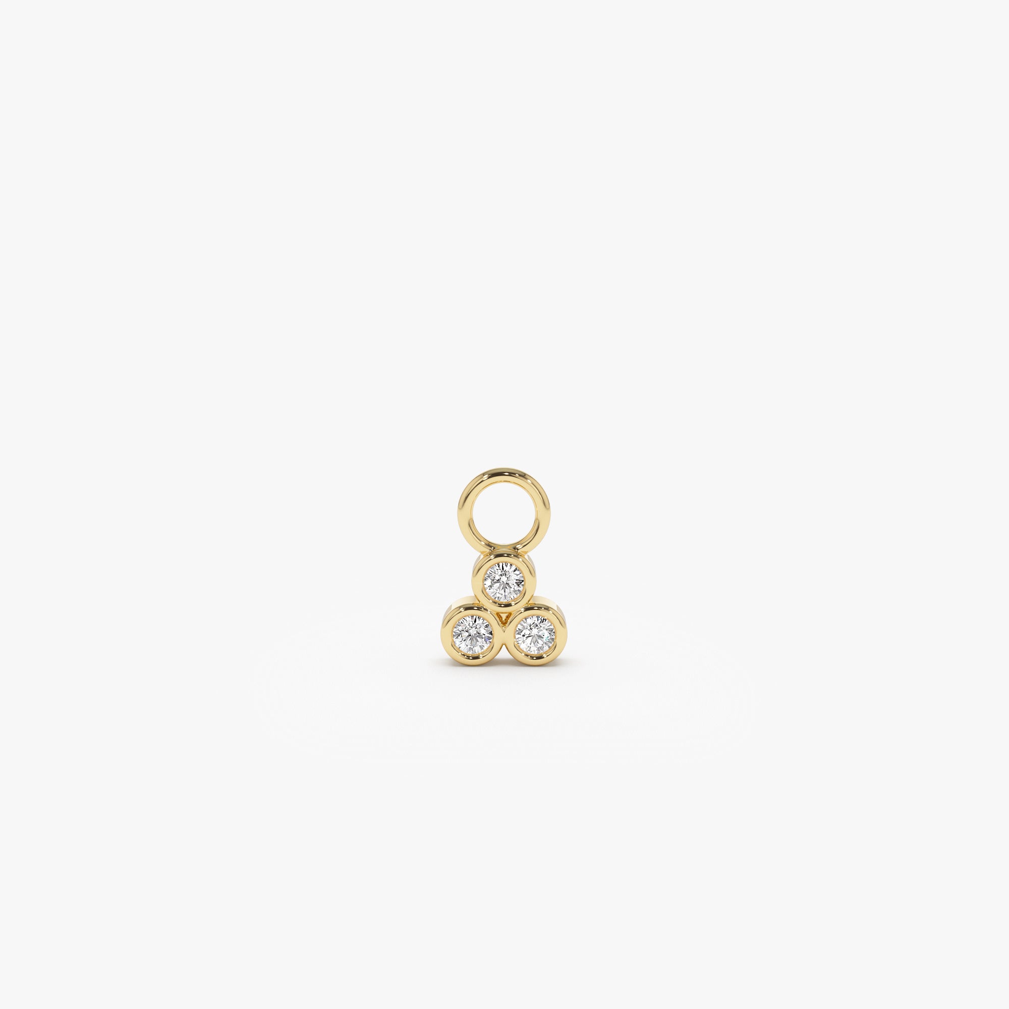OBFJ1065 - 14k Tri Bezel Hoop Charm 1
