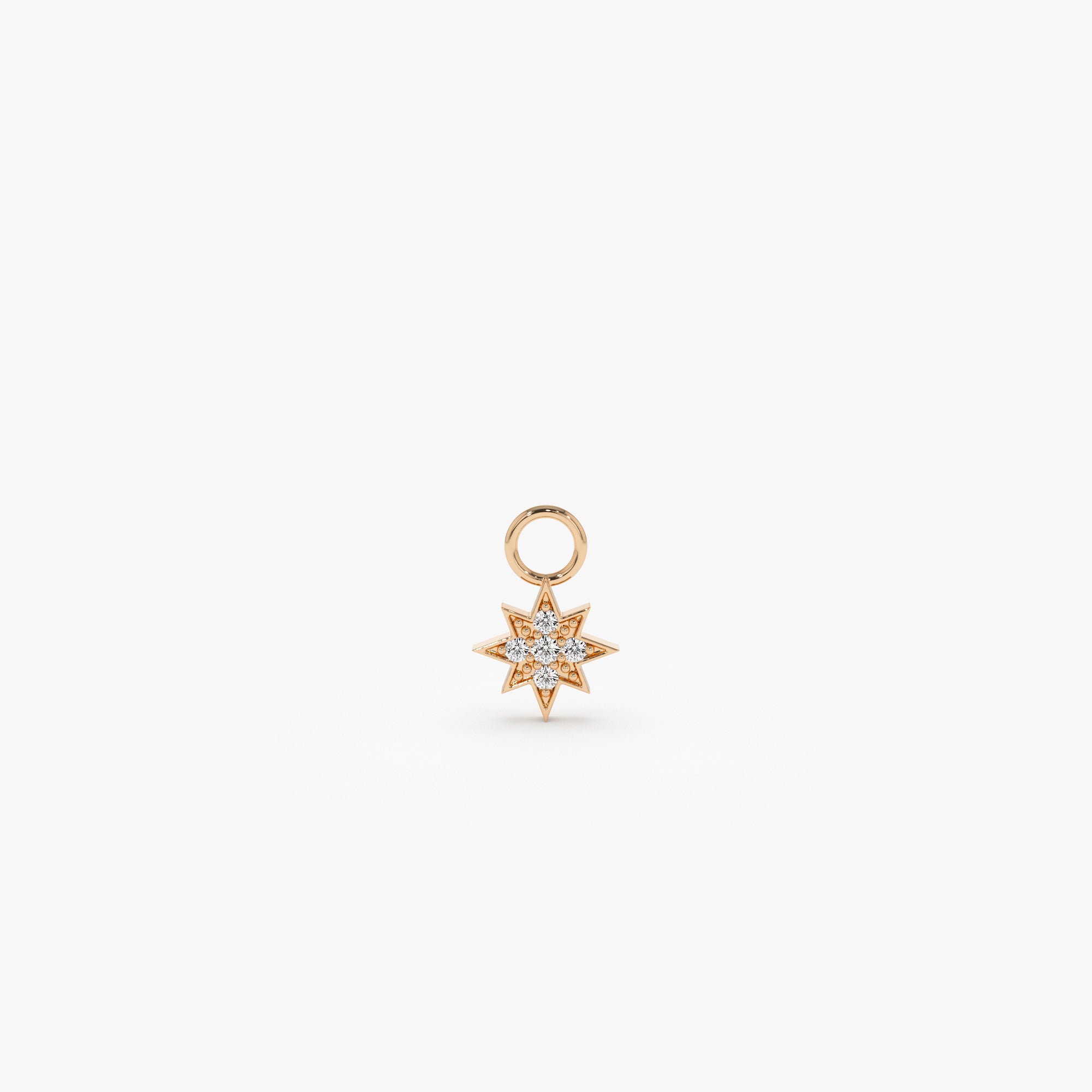 OBFJ1062 - 14k Diamond Star Hoop Charm 4