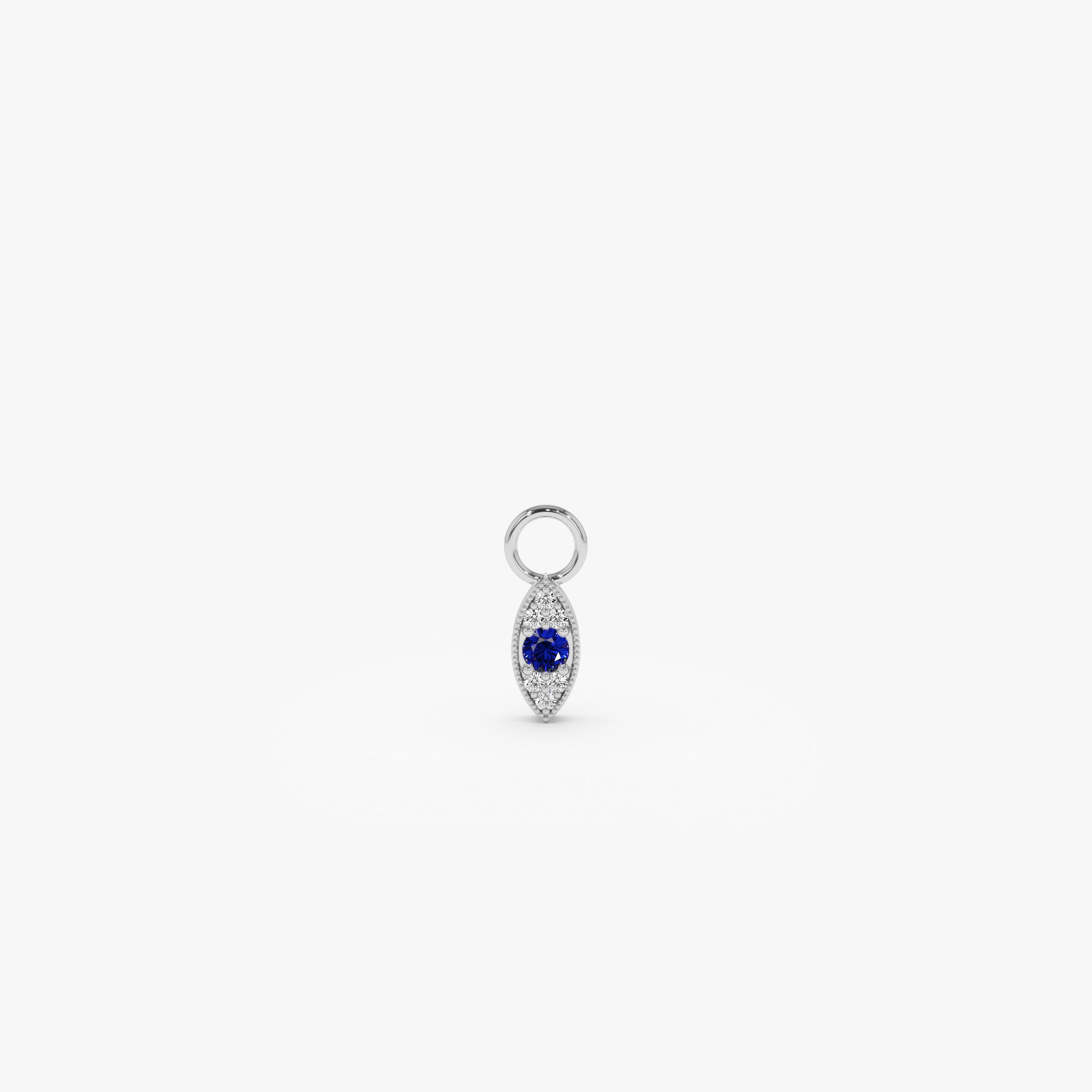 OBFJ1060 - 14k Gold Evil Eye Hoop Charm 5