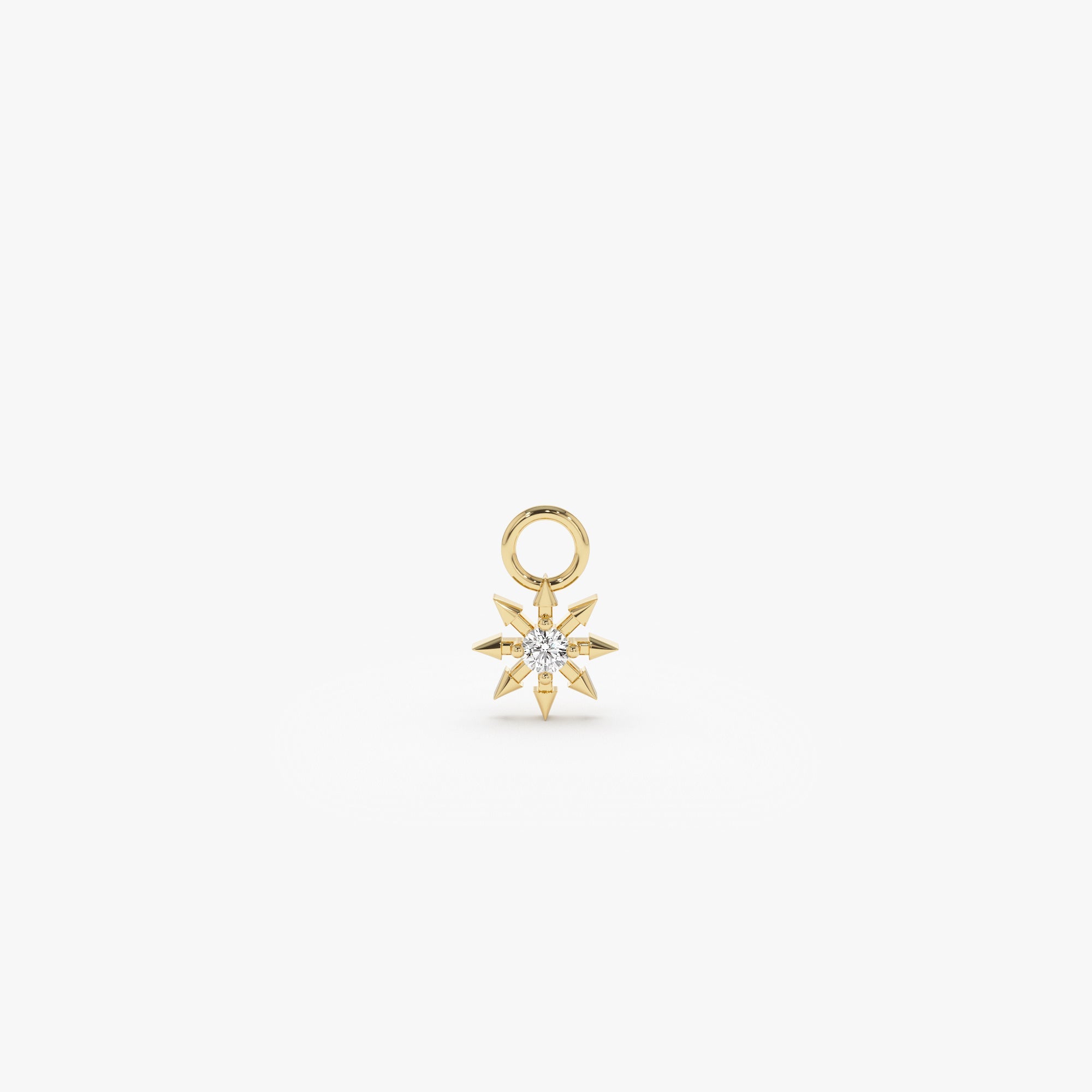 OBFJ1051 - 14k Diamond Spiked Star Hoop Charm 1