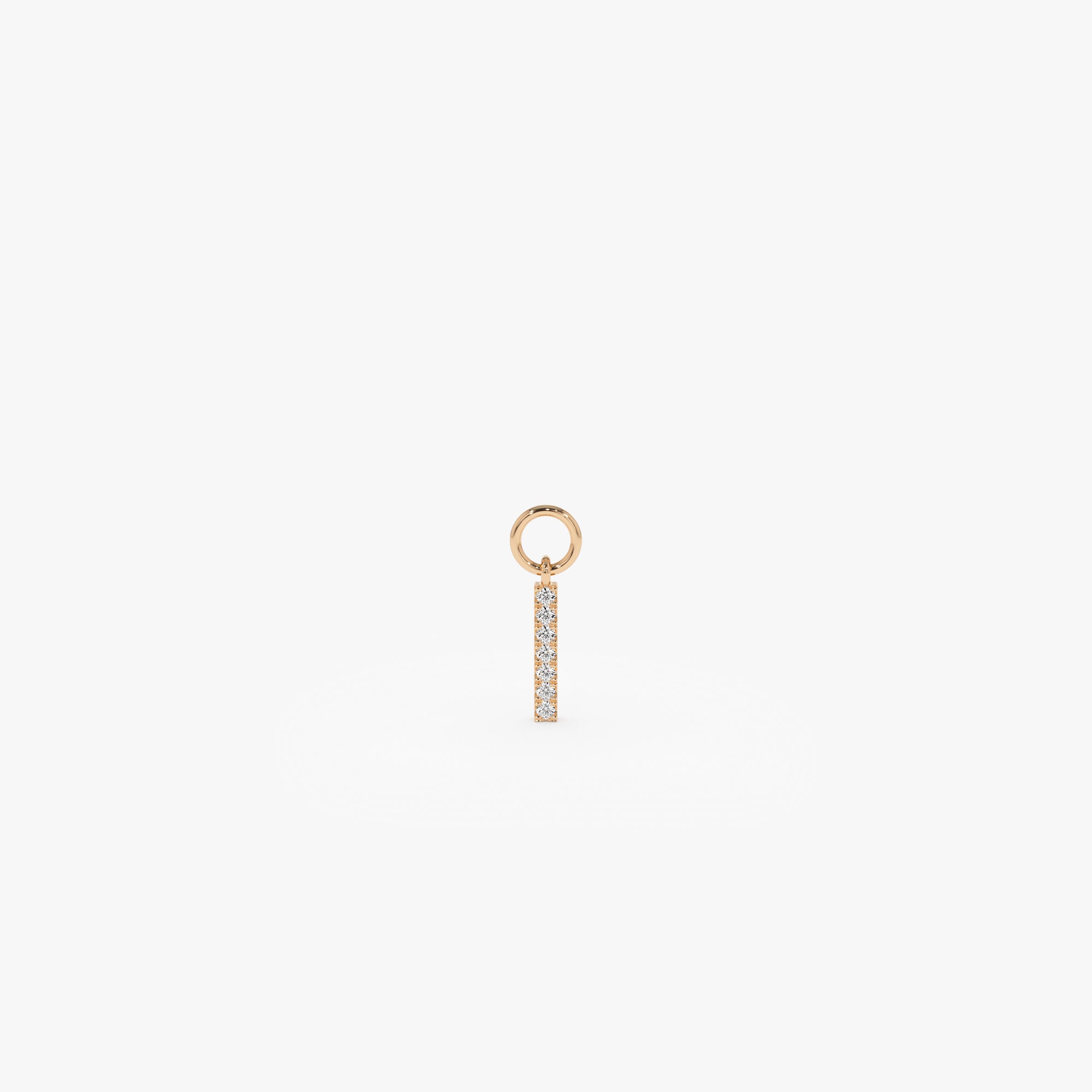 OBFJ1050 - 14k Diamond Bar Hoop Charm 4