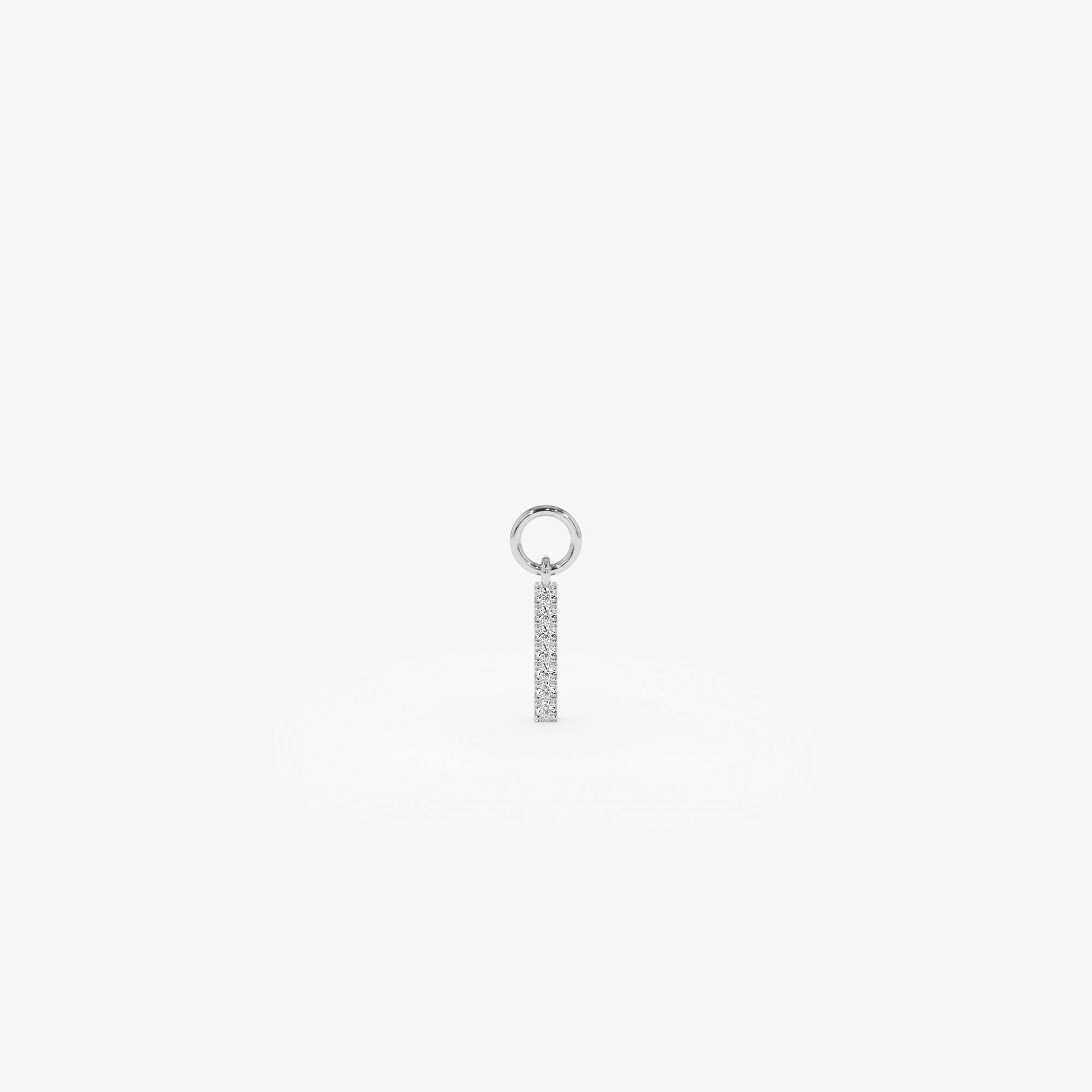 OBFJ1050 - 14k Diamond Bar Hoop Charm 5