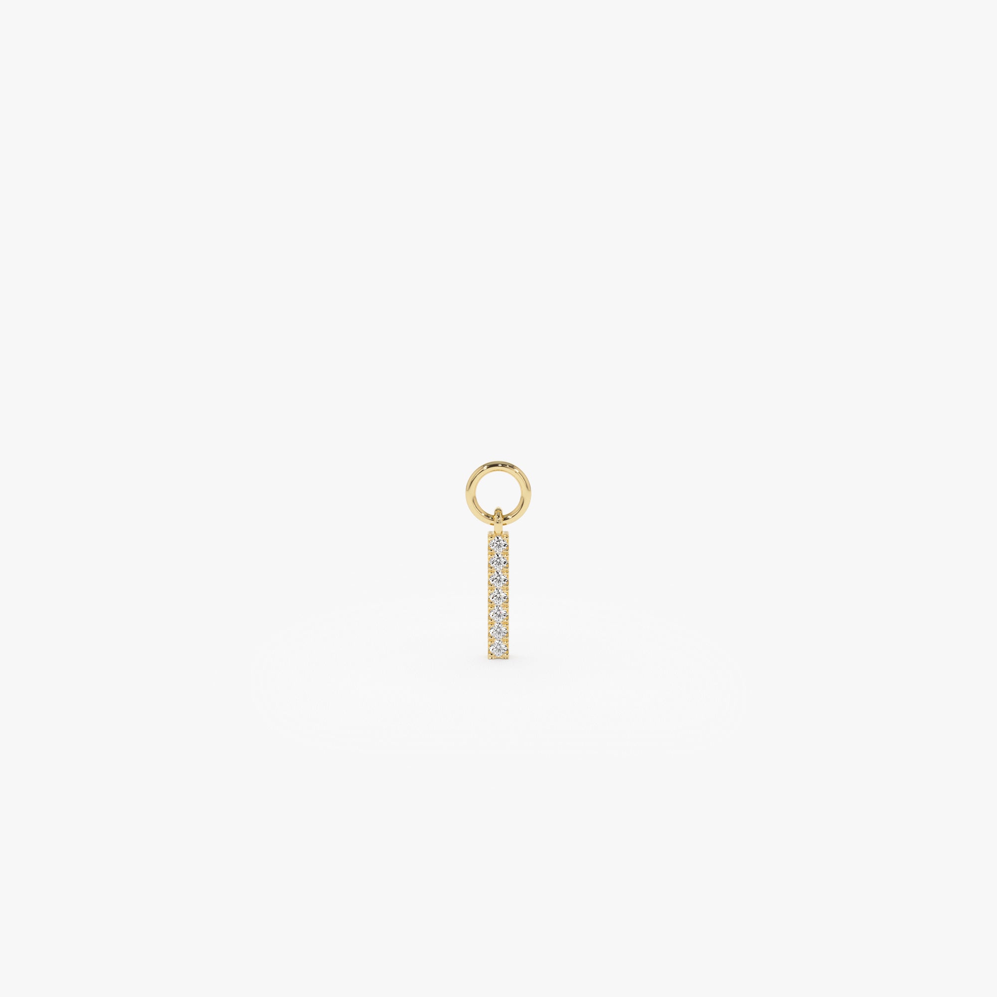 OBFJ1050 - 14k Diamond Bar Hoop Charm 1
