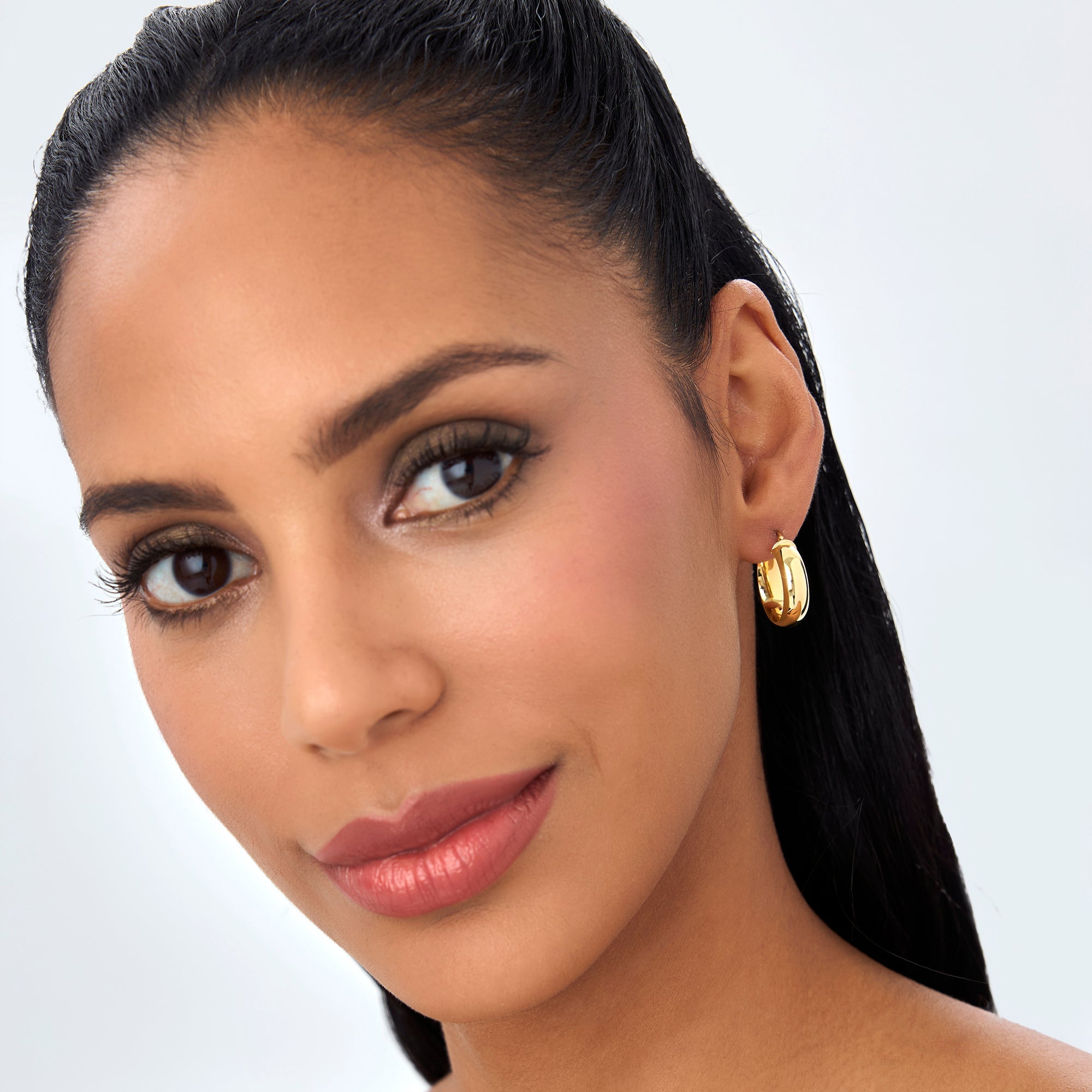 OBFJ0743 - 14k Gold 6MM Wide Hoops 5