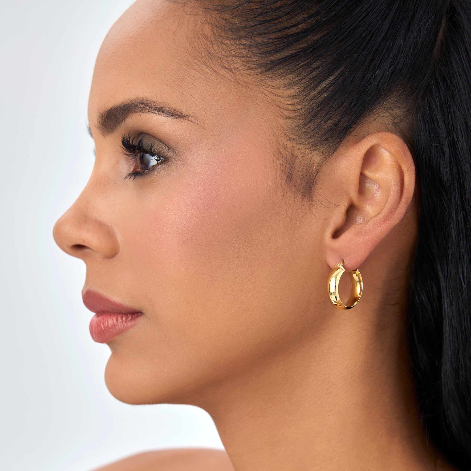 OBFJ0743 - 14k Gold 6MM Wide Hoops 3