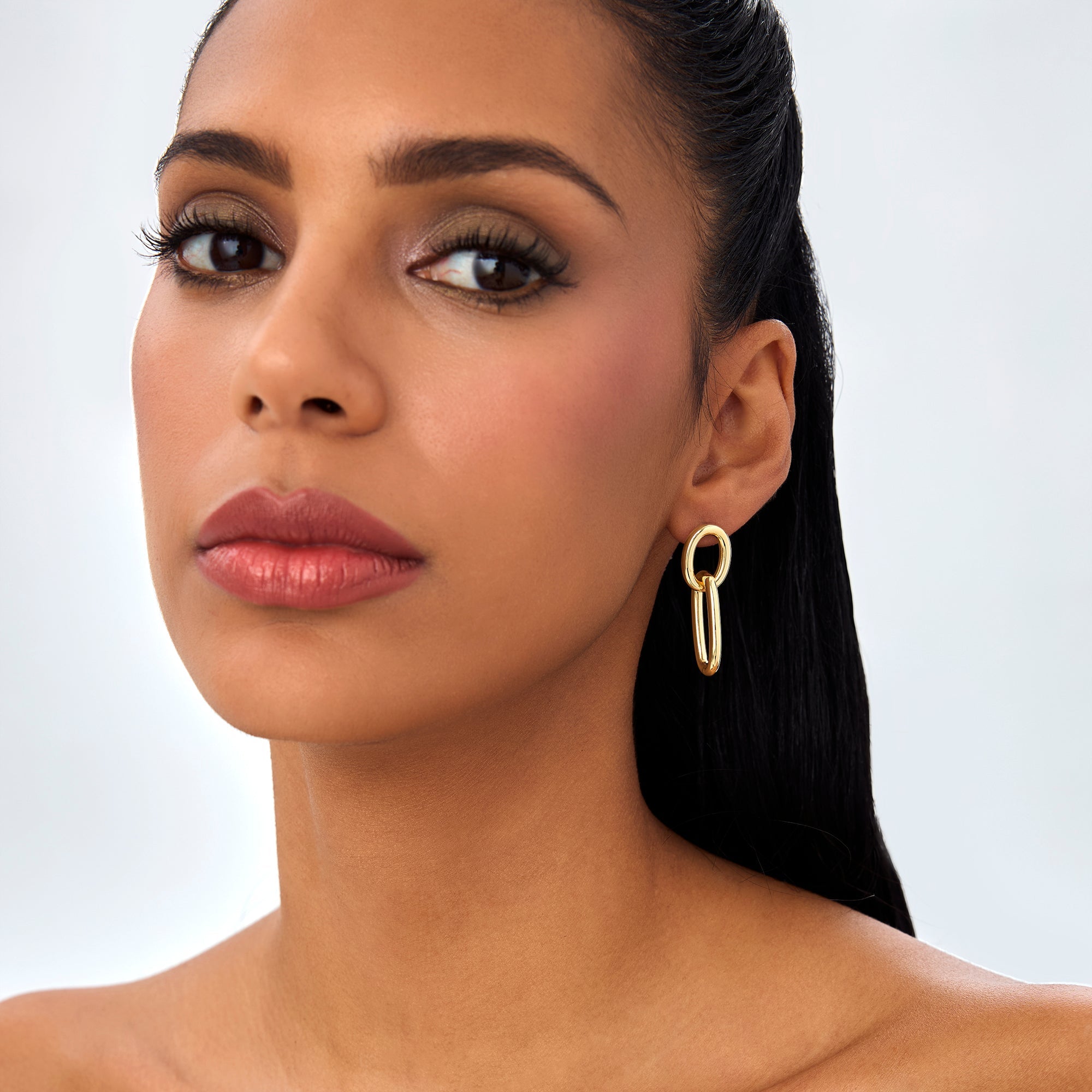 OBFJ0764 - 14k Double Link Dangle Earrings 4