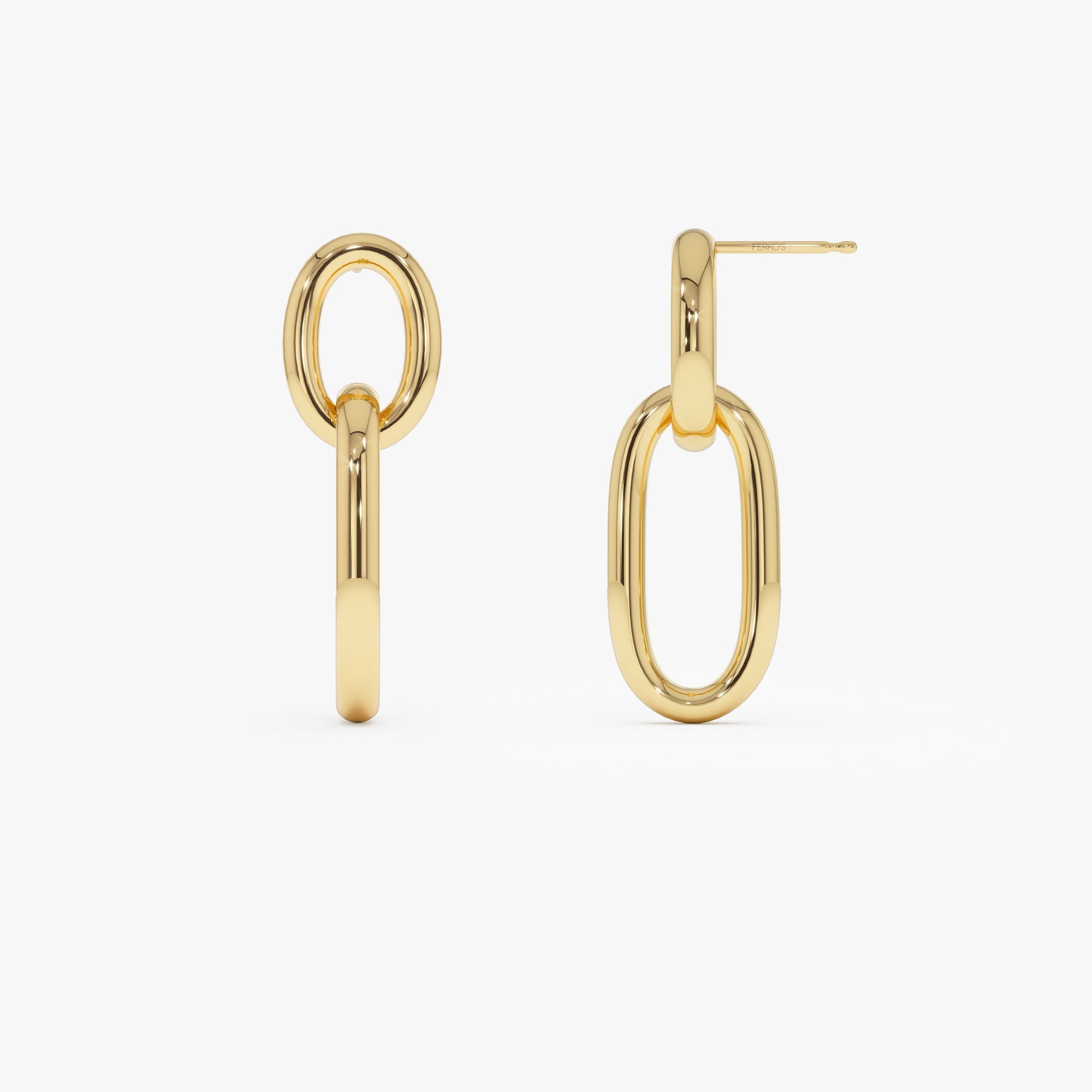 OBFJ0764 - 14k Double Link Dangle Earrings 6