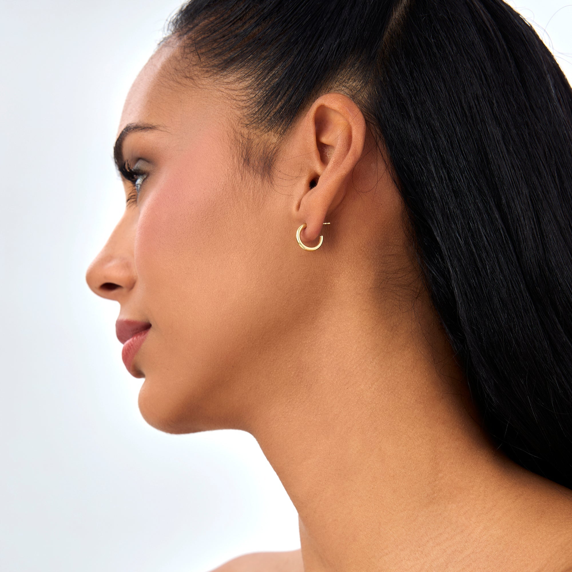 OBFJ0742 - 14K 2MM Dainty Gold Hoops 3