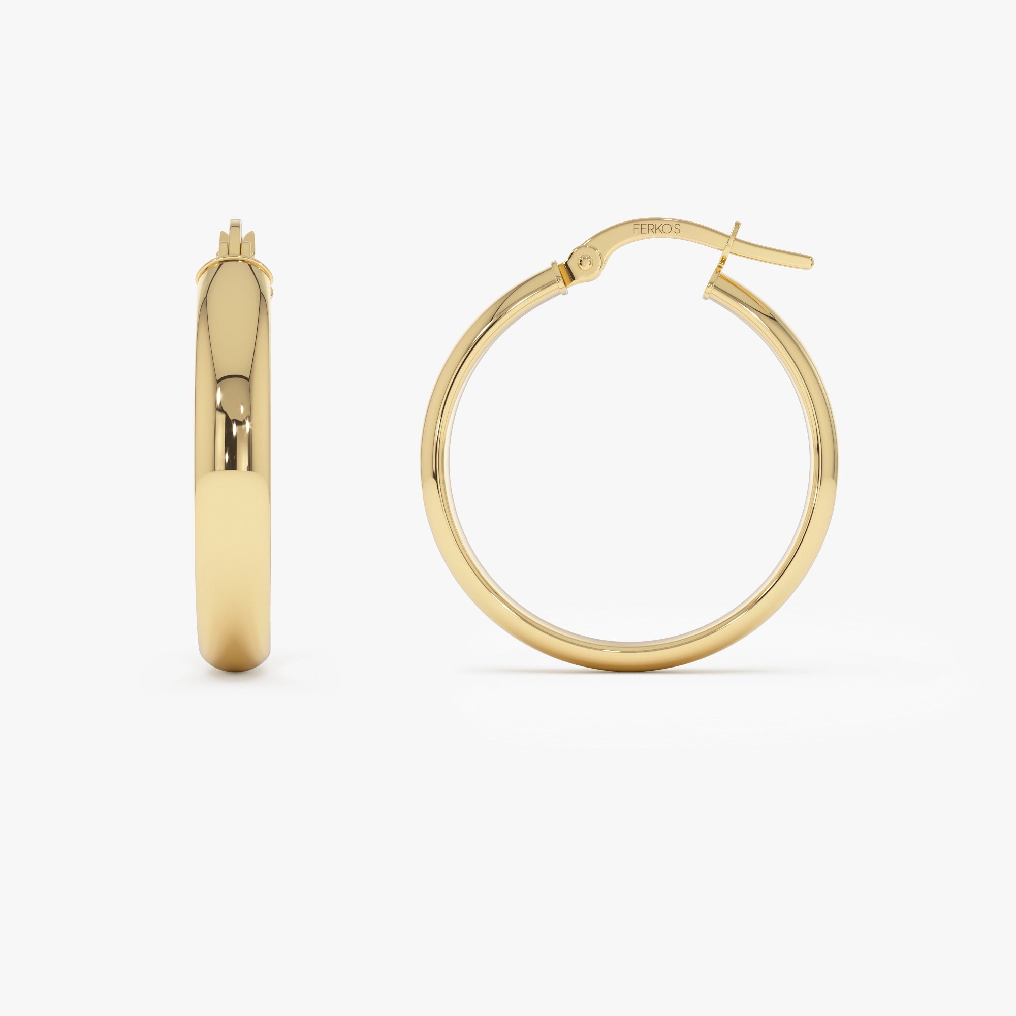 OBFJ0698 - 14K Gold 4MM Medium Hoops 5
