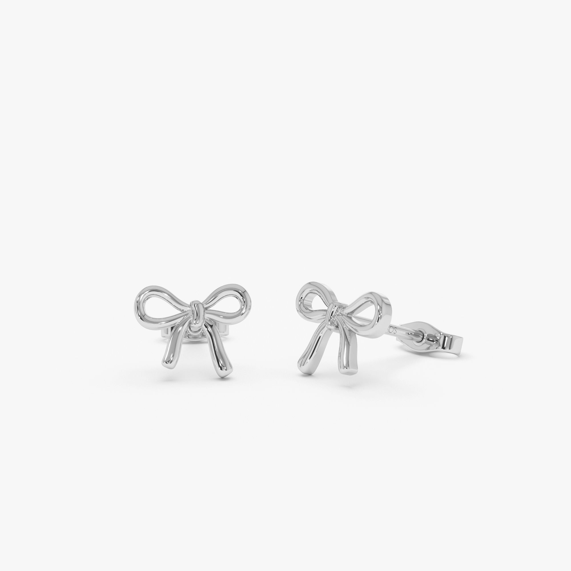 OBFJ0433 - 14k Gold Bow Stud Earrings 7
