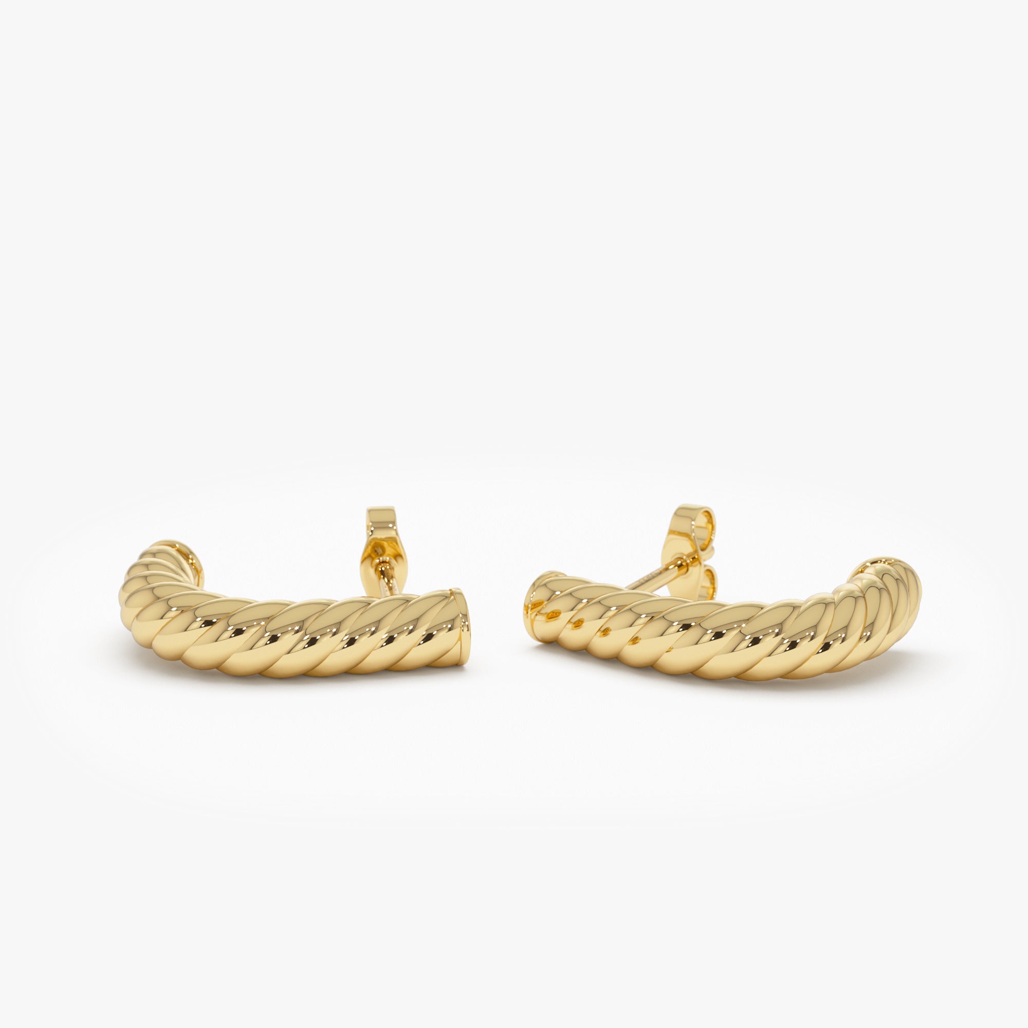 OBFJ0538 - 14K Rope Hoop Earrings 7