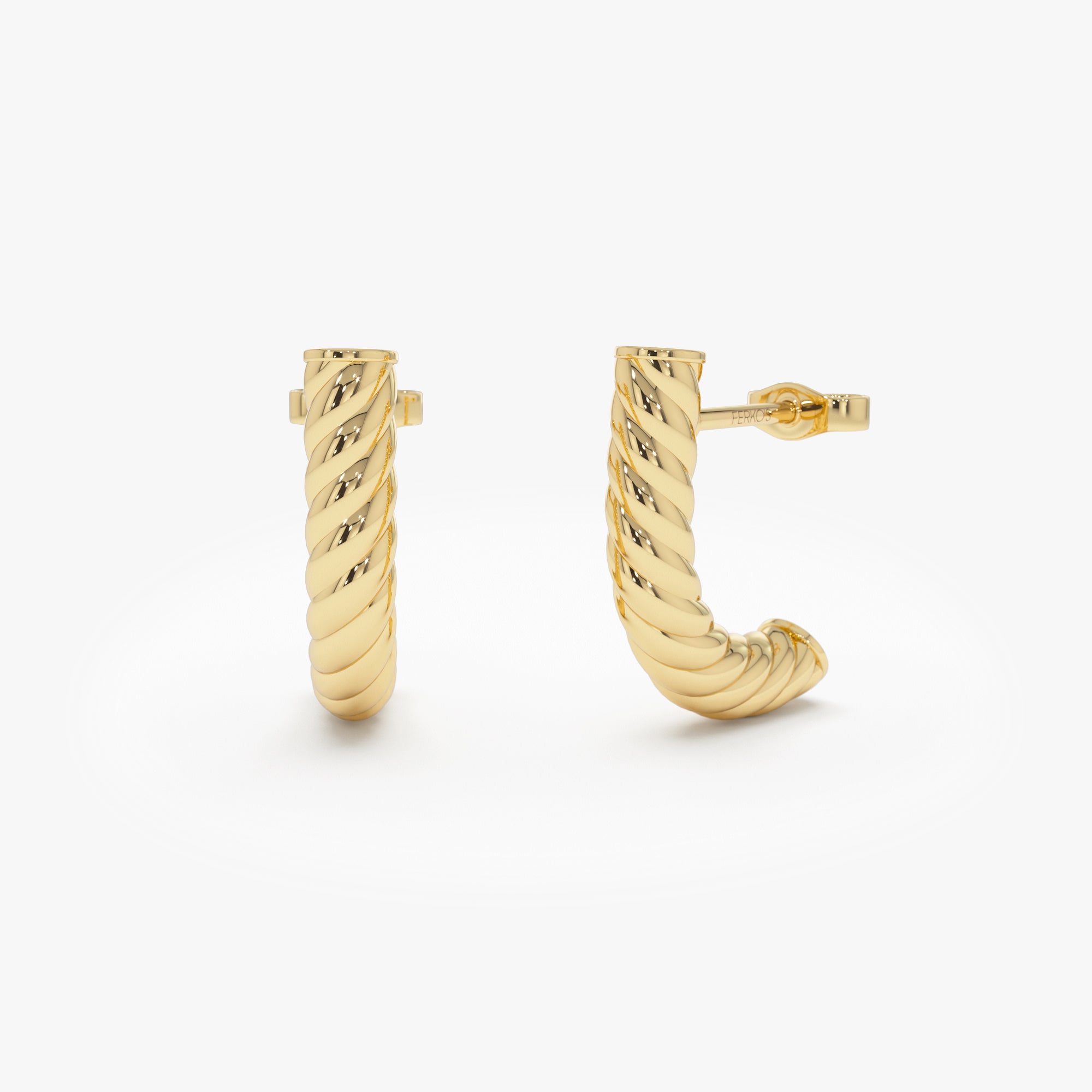 OBFJ0538 - 14K Rope Hoop Earrings 1