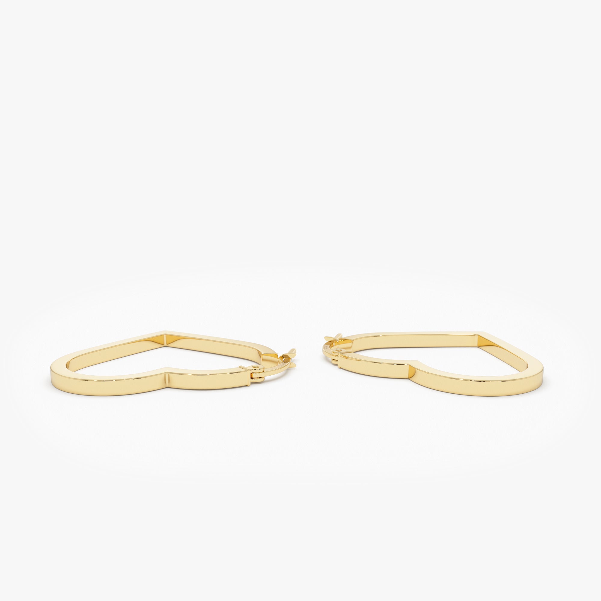 OBFJ0535 - 14K Heart Hoop Earrings 9