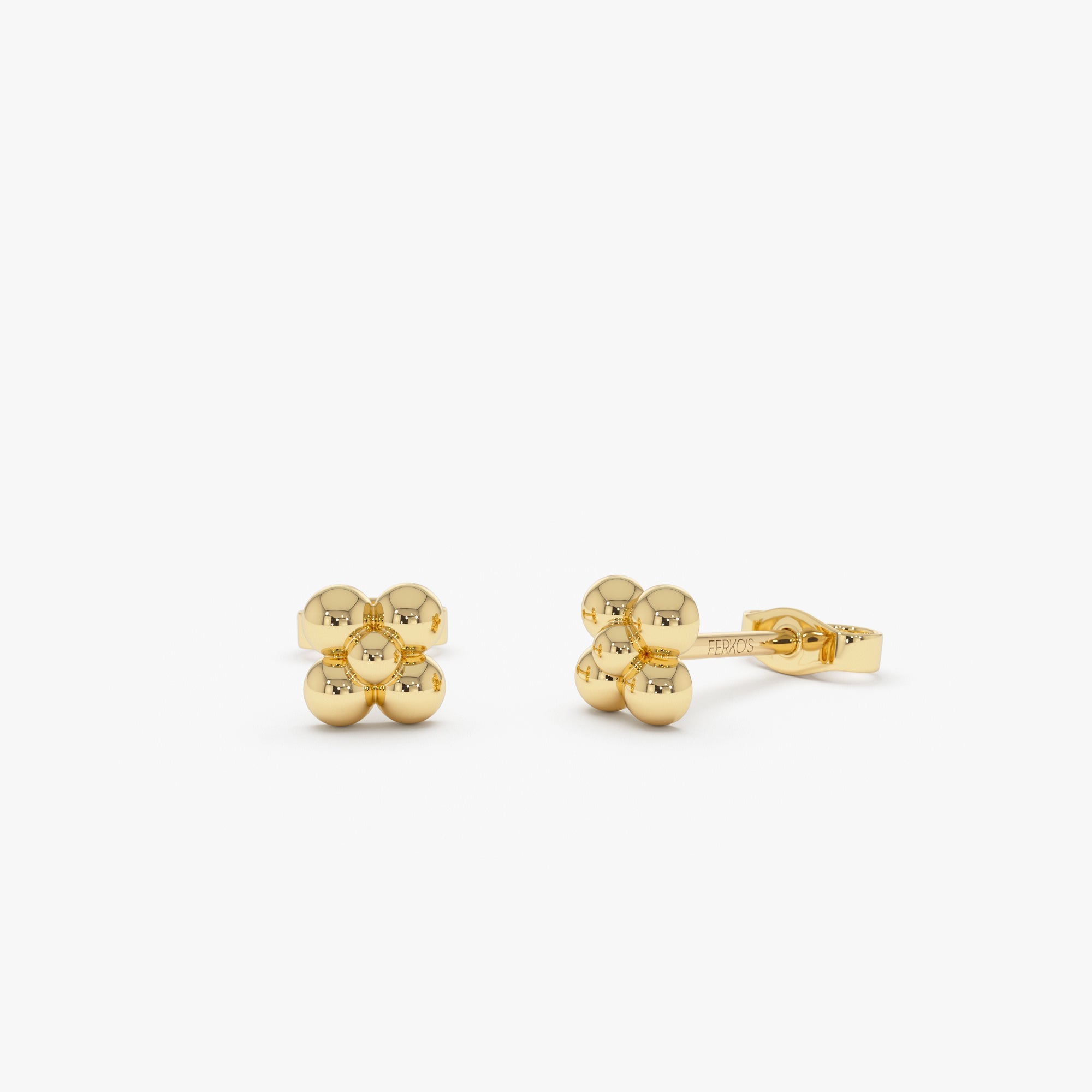 OBFJ0446 - 14K Bubble Cluster Stud Earrings 7