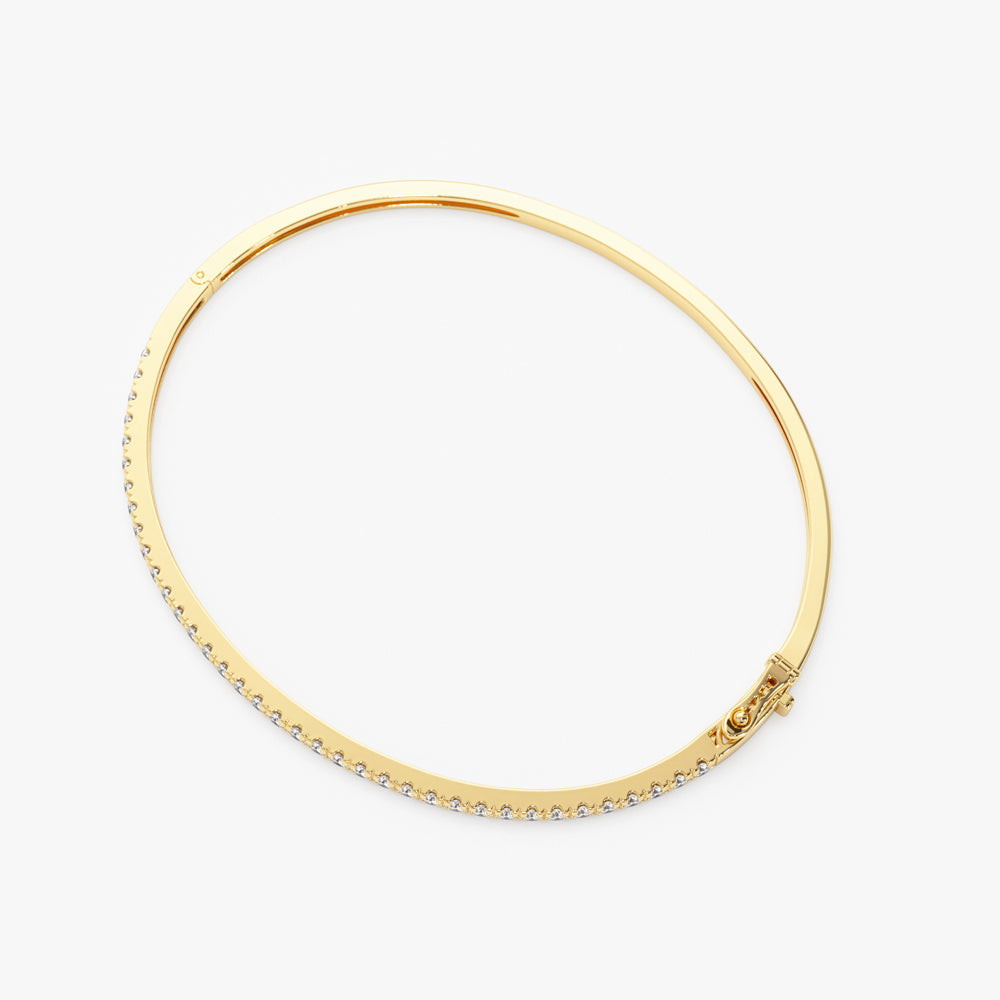 OBFJ1516 - 14k Stacking Micro Pave Diamond Bangle 0.90 ctw 6