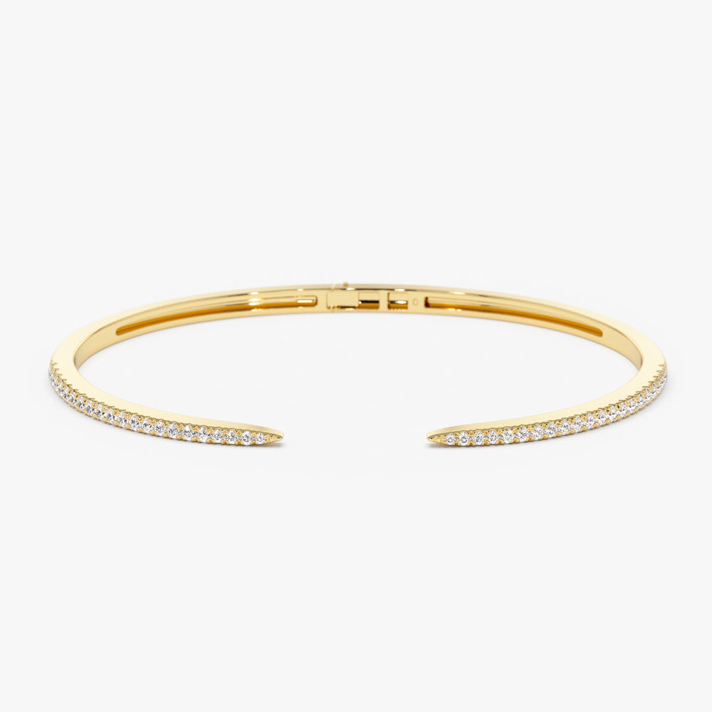 OBFJ1517 - 14k Cuff Diamond Bangle Bracelet 0.50 ctw 1