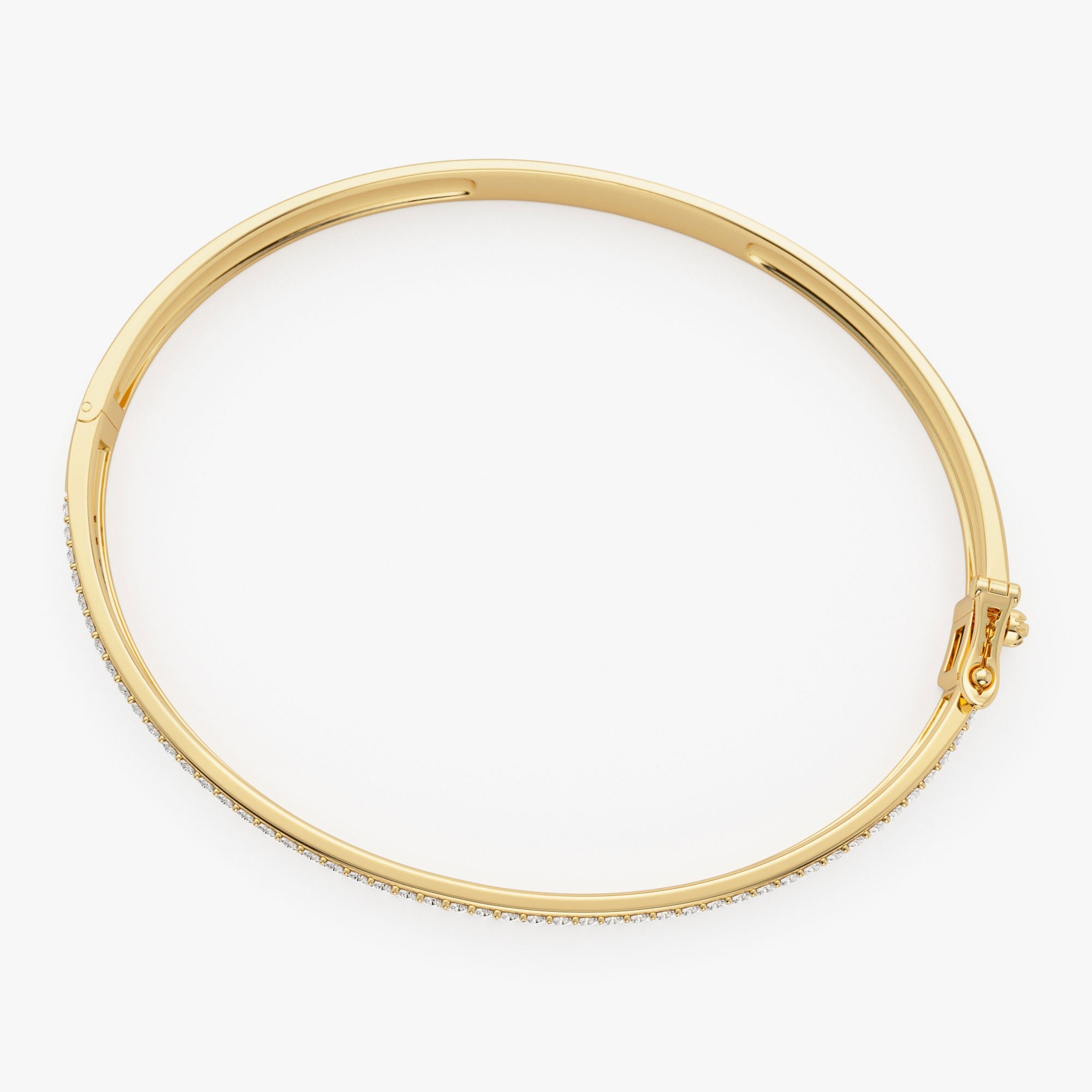OBFJ1090 - 14k Triple Row Statement Diamond Bangle 1.80 Ctw 9