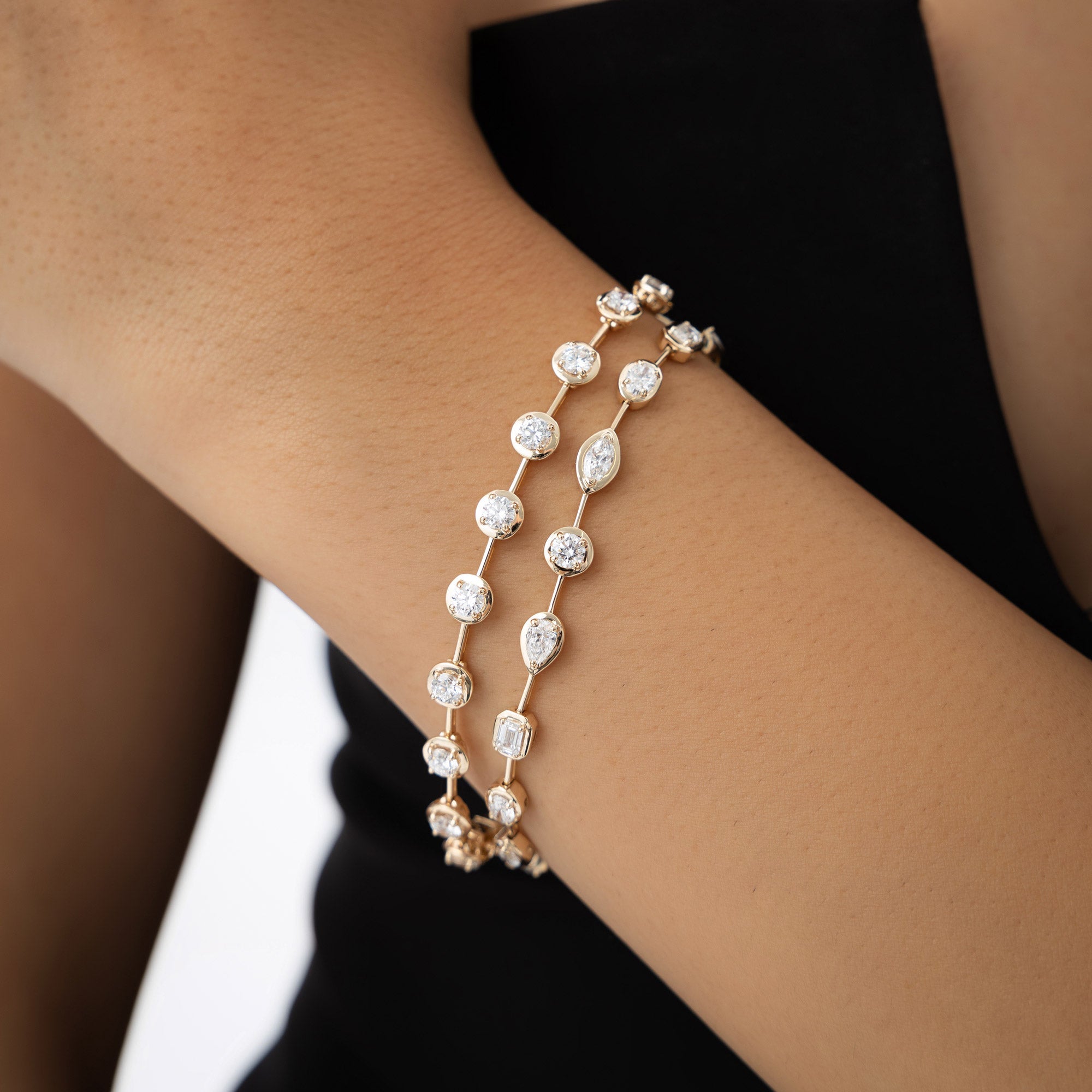 OBFJ1039 - 3.25 ctw 14k Mixed Cut Lab Grown Diamond Bar Bracelet - Kimberly 3