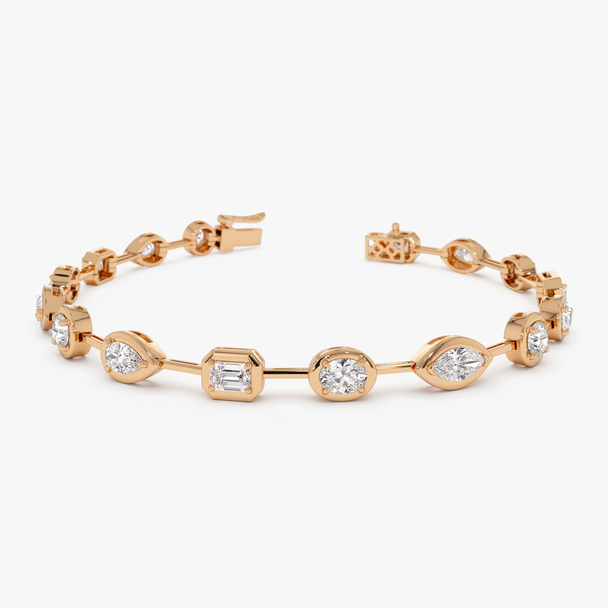OBFJ1039 - 3.25 ctw 14k Mixed Cut Lab Grown Diamond Bar Bracelet - Kimberly 7