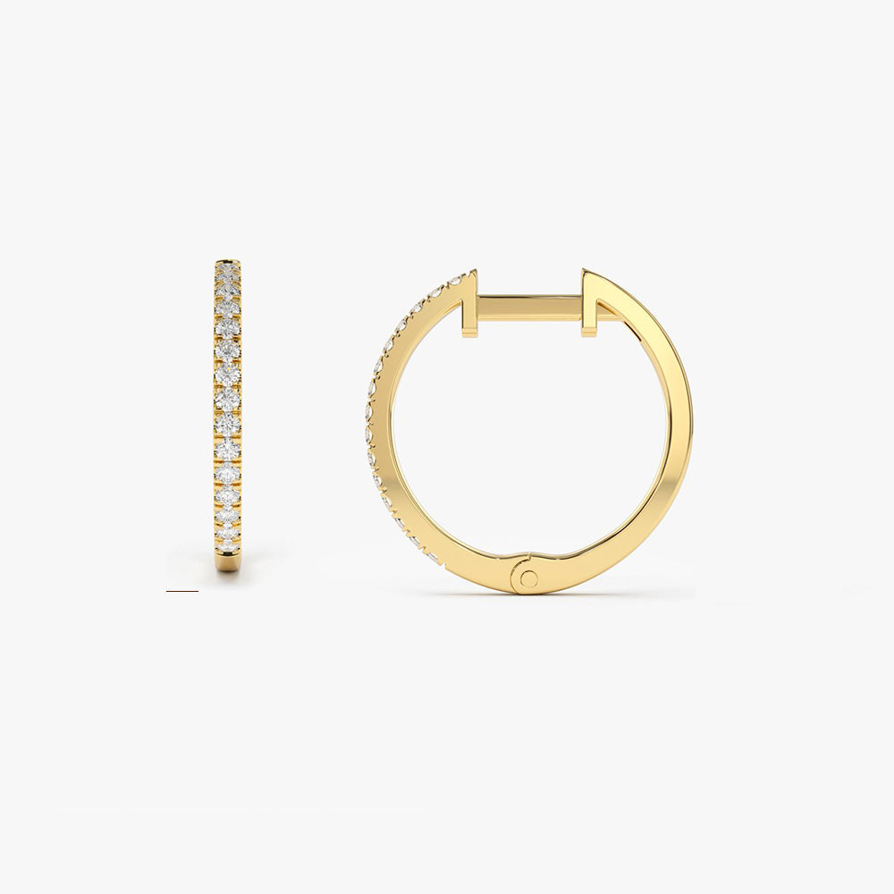 OBFJ1982 - 14k Medium Diamond Hoop Earrings 8