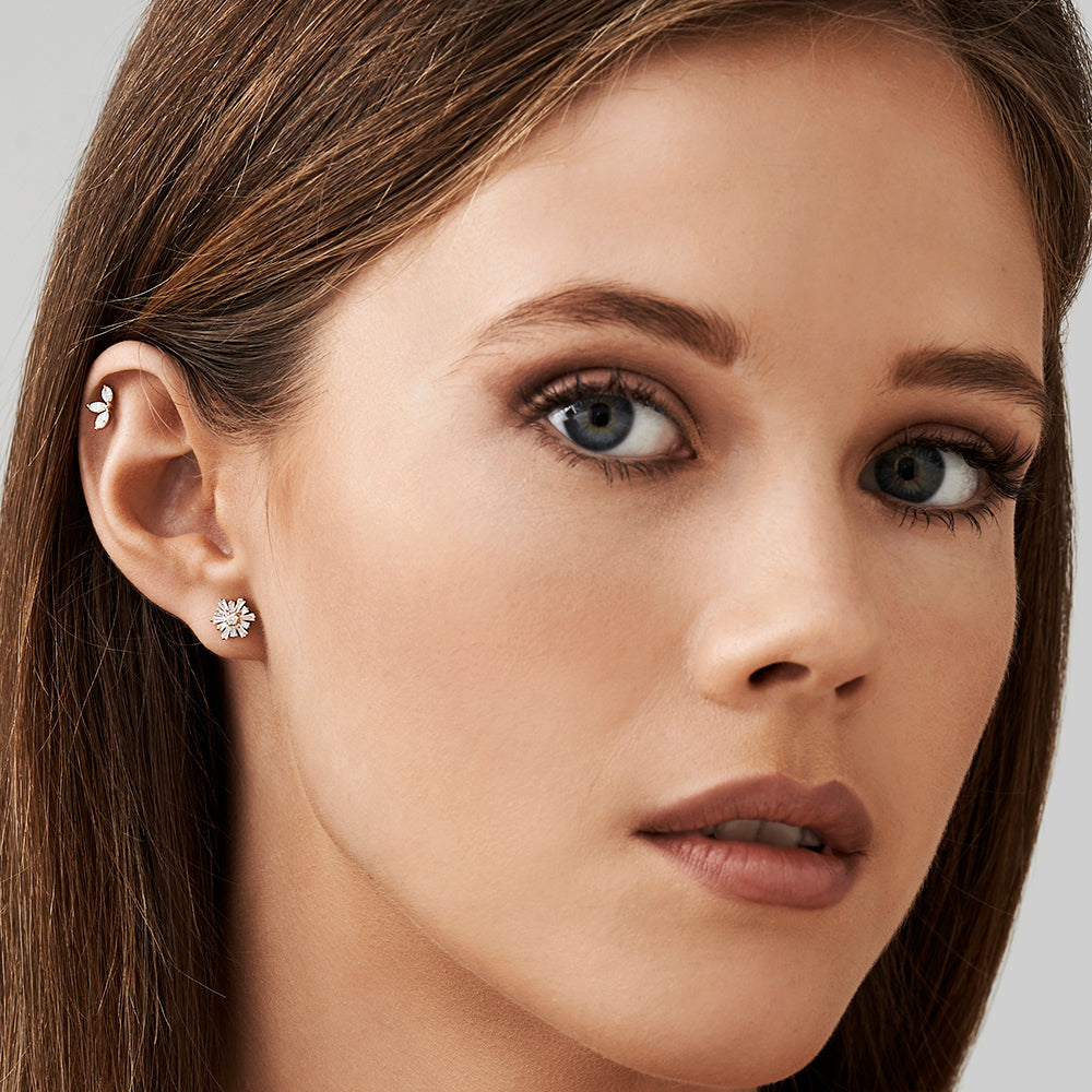 OBFJ2128 - 14k Tapered Baguette Unique Diamond Earrings 4