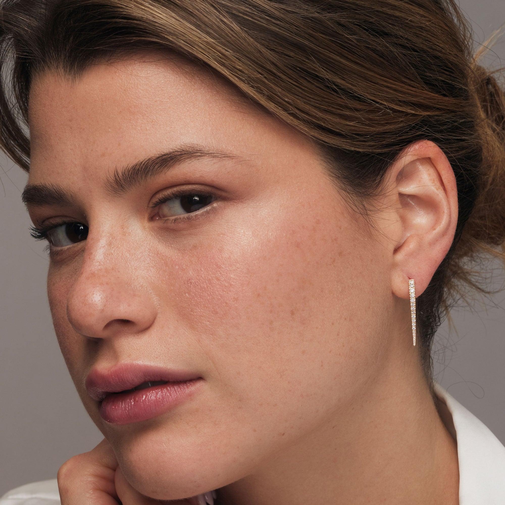 OBFJ1338 - 14k Small Diamond Dagger Earrings 4