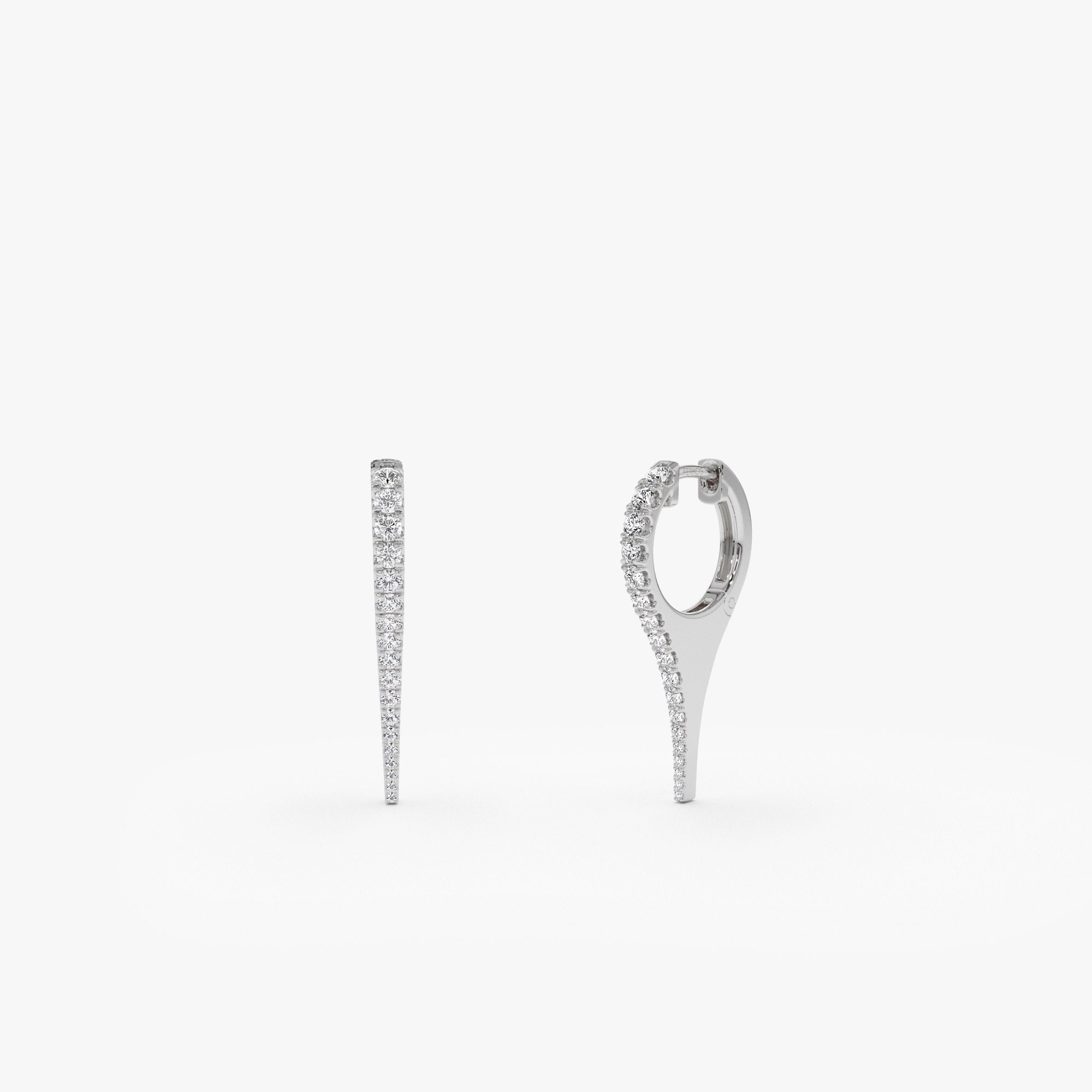 OBFJ1338 - 14k Small Diamond Dagger Earrings 6