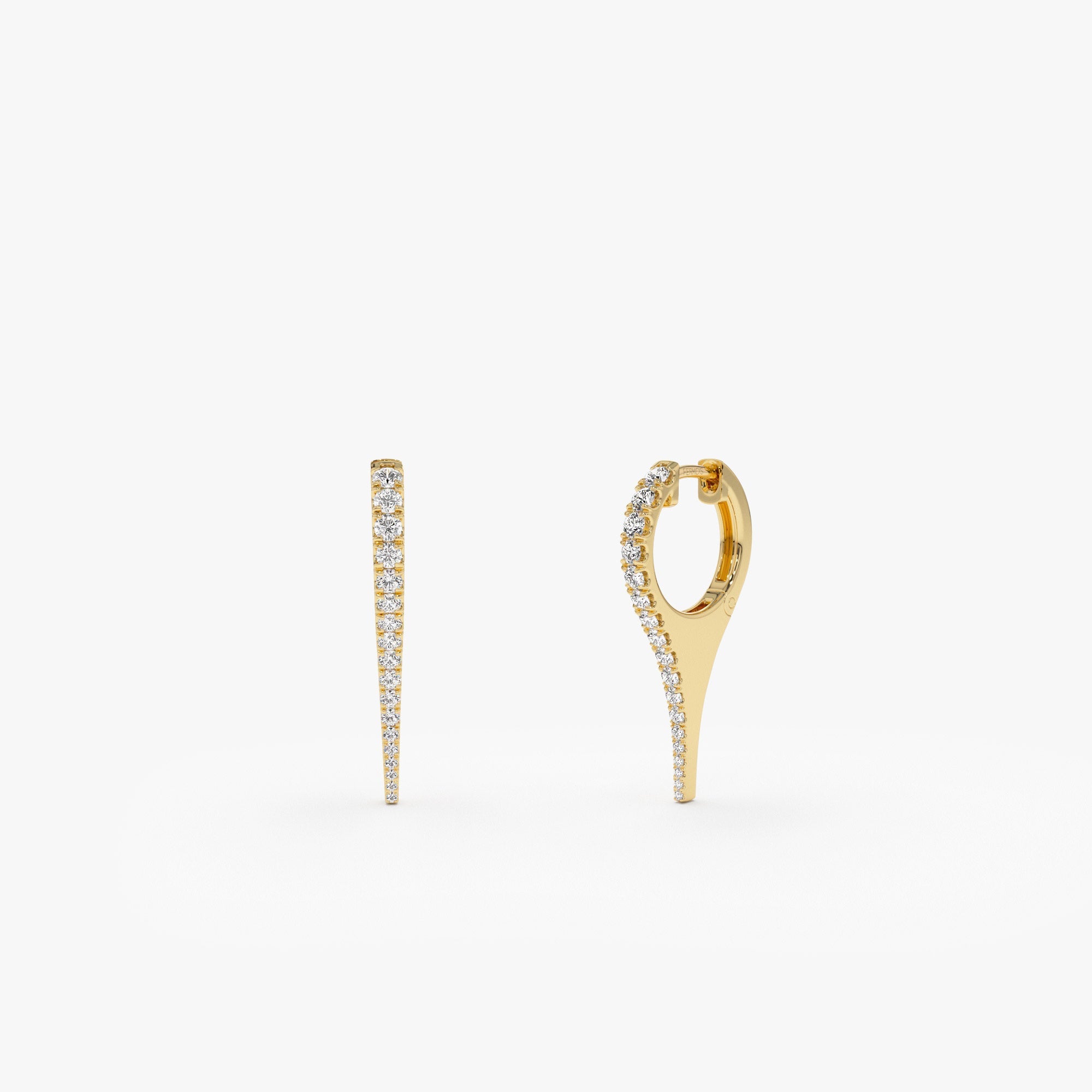 OBFJ1338 - 14k Small Diamond Dagger Earrings 1