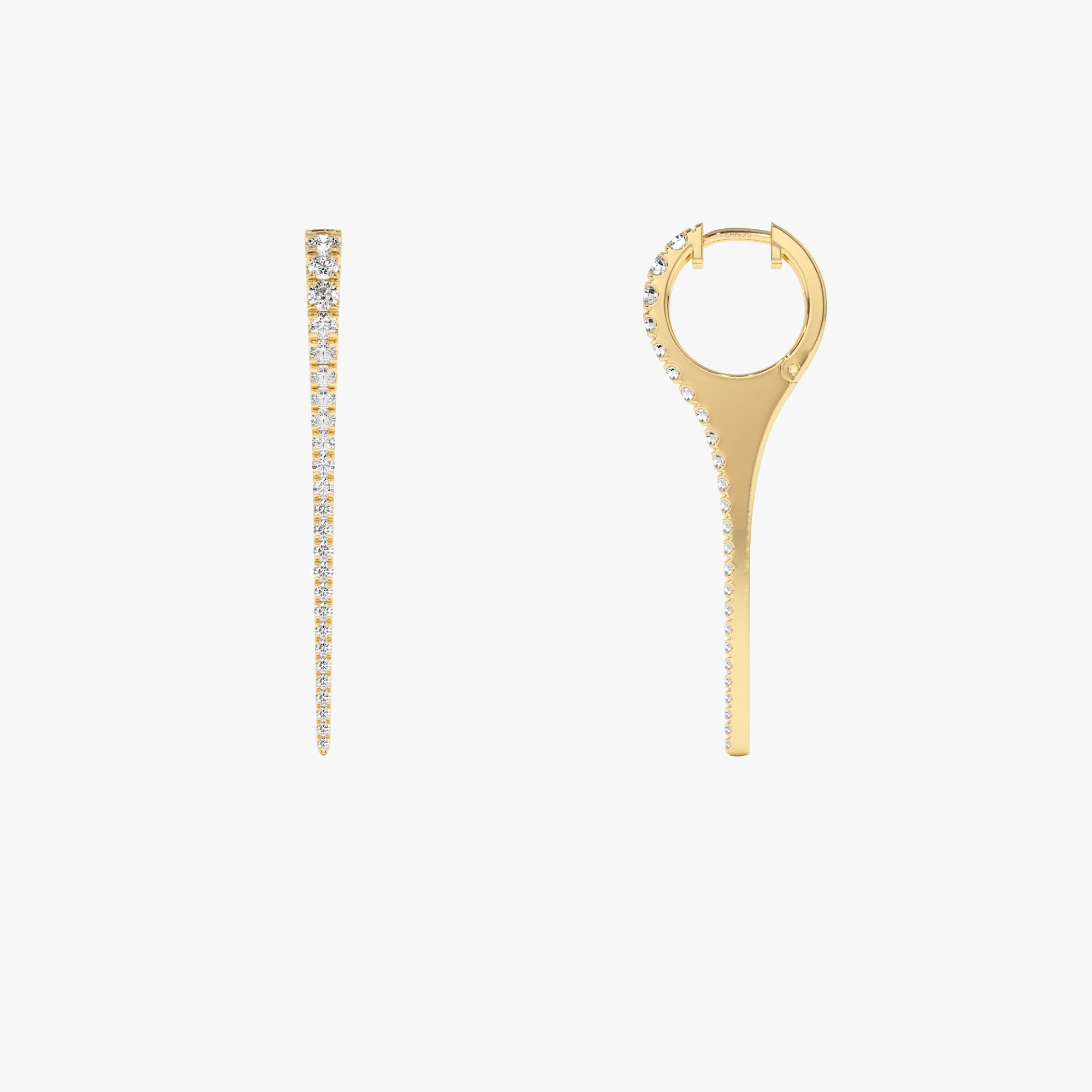 OBFJ1337 - 14k Medium Diamond Dagger Earrings 6