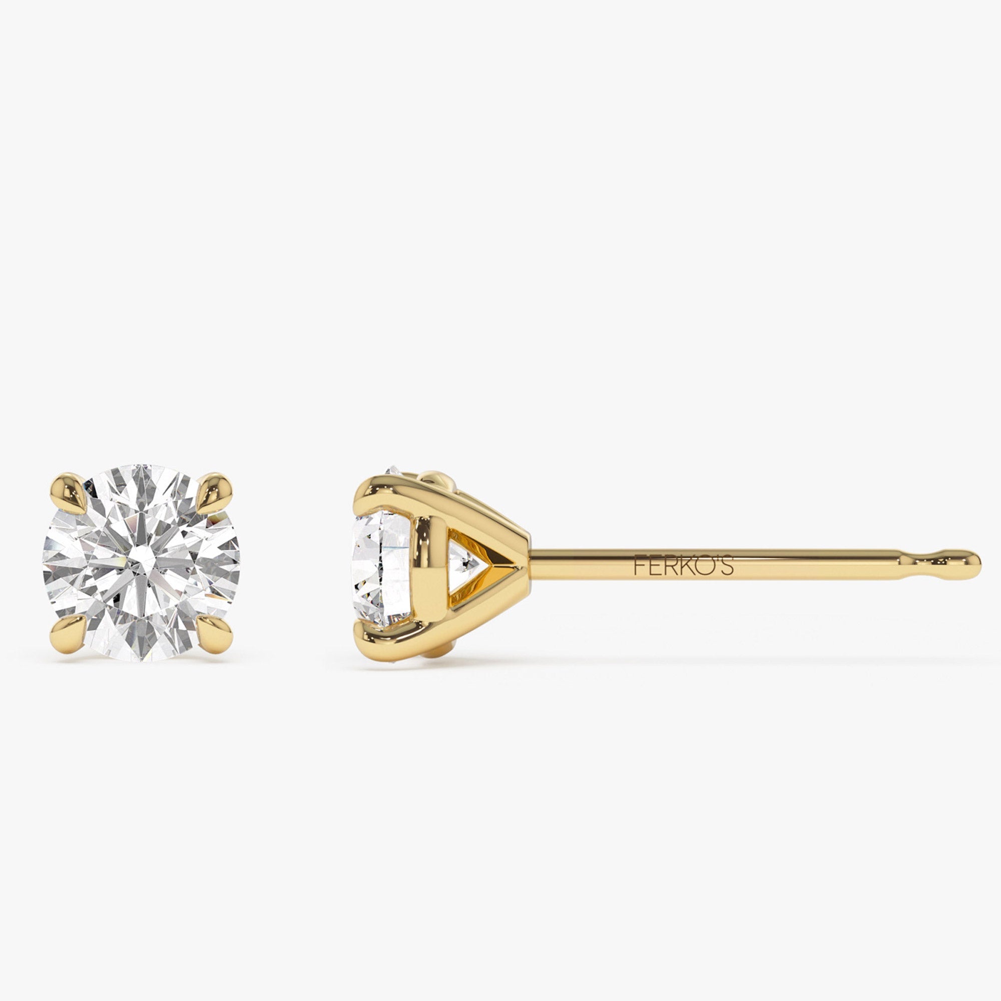 OBFJ1406 - 1.50 ctw 14k Classic Four Prong Round Lab Grown Diamond Studs - Riley 6