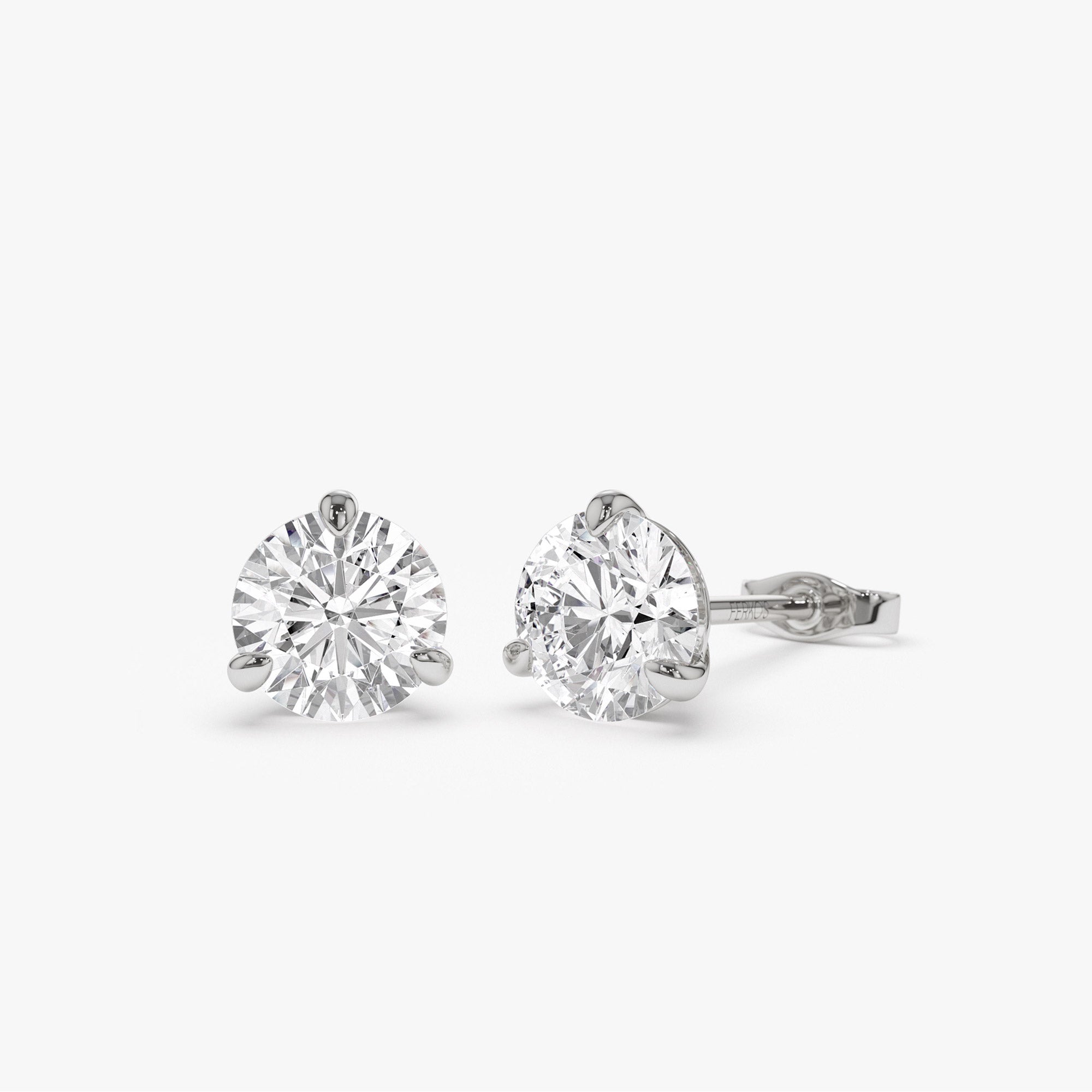 OBFJ1404 - 1.50 ctw 14k Martini Setting Round Lab Grown Diamond Studs - Alice 4