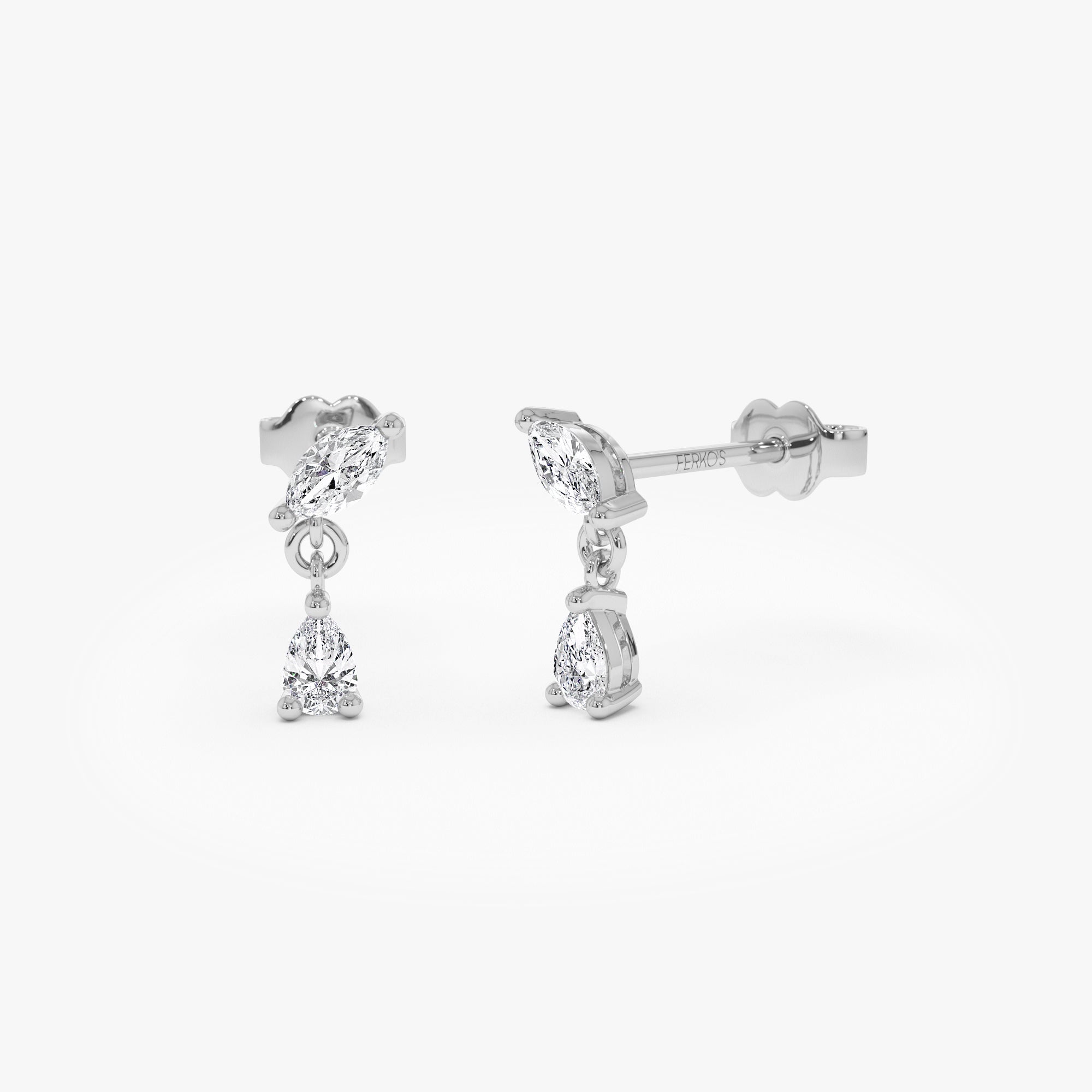 OBFJ0980 - 0.50 ctw 14k Mixed Match Dangling Lab Grown Diamond Studs - Kinsley 5
