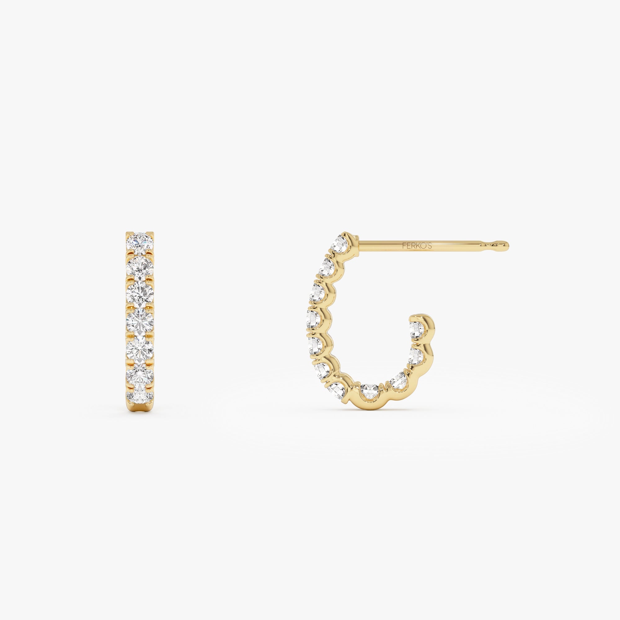OBFJ0897 - 14k Inside Out J Hoop Diamond Earrings 7