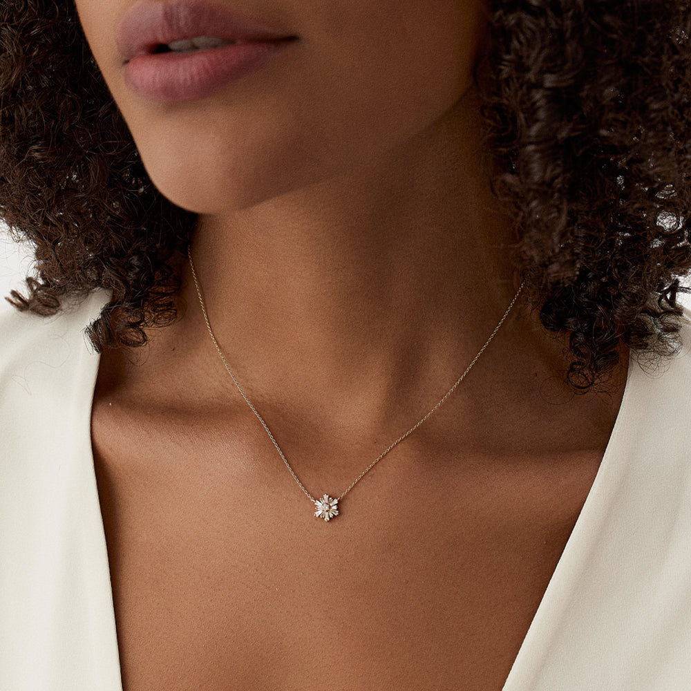 OBFJ1511 - 14k Tapered Baguette Diamond Necklace 5