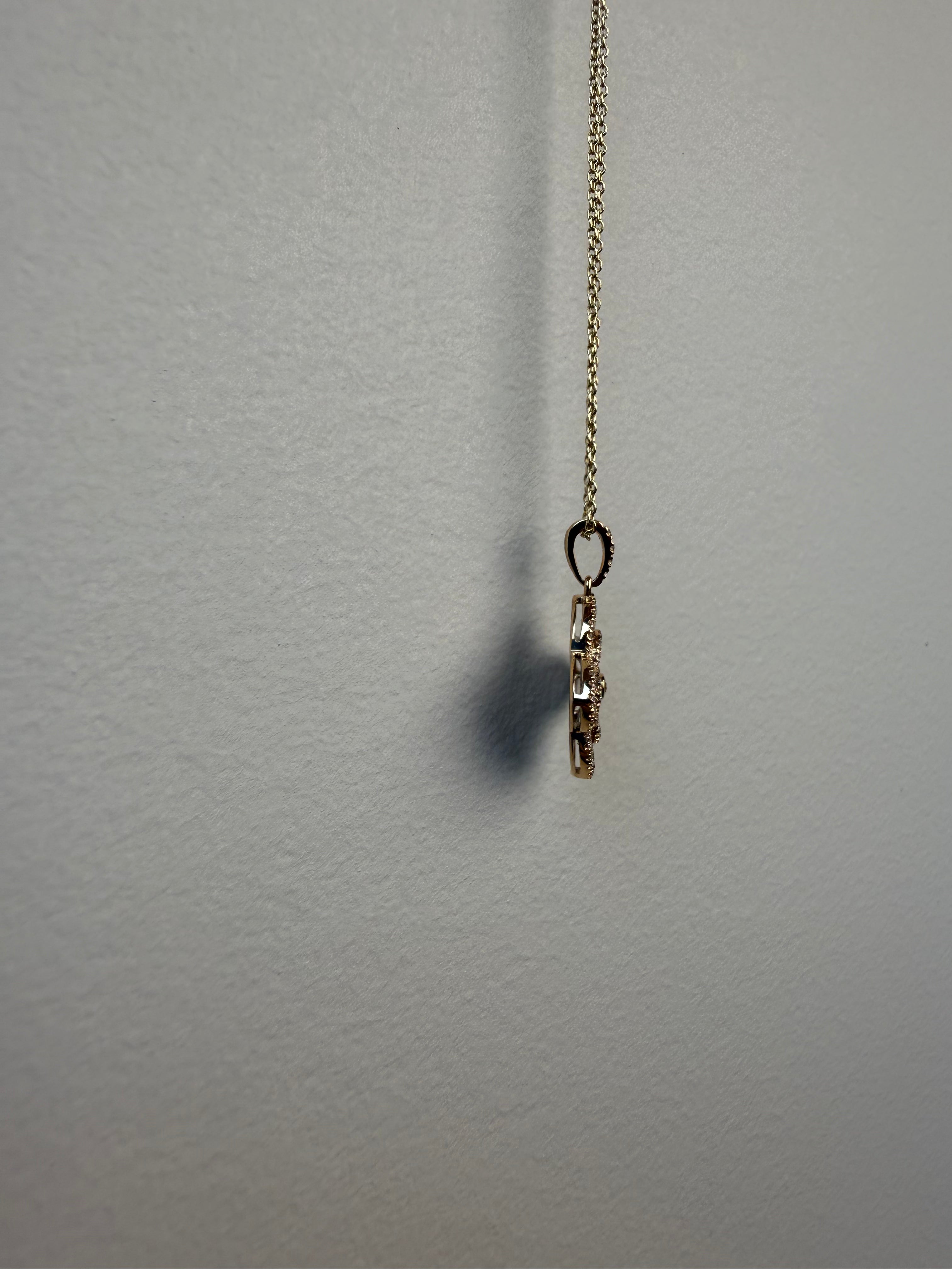 OBFJ0059 - 14k Gold Diamond and Ruby Flower Charm 5