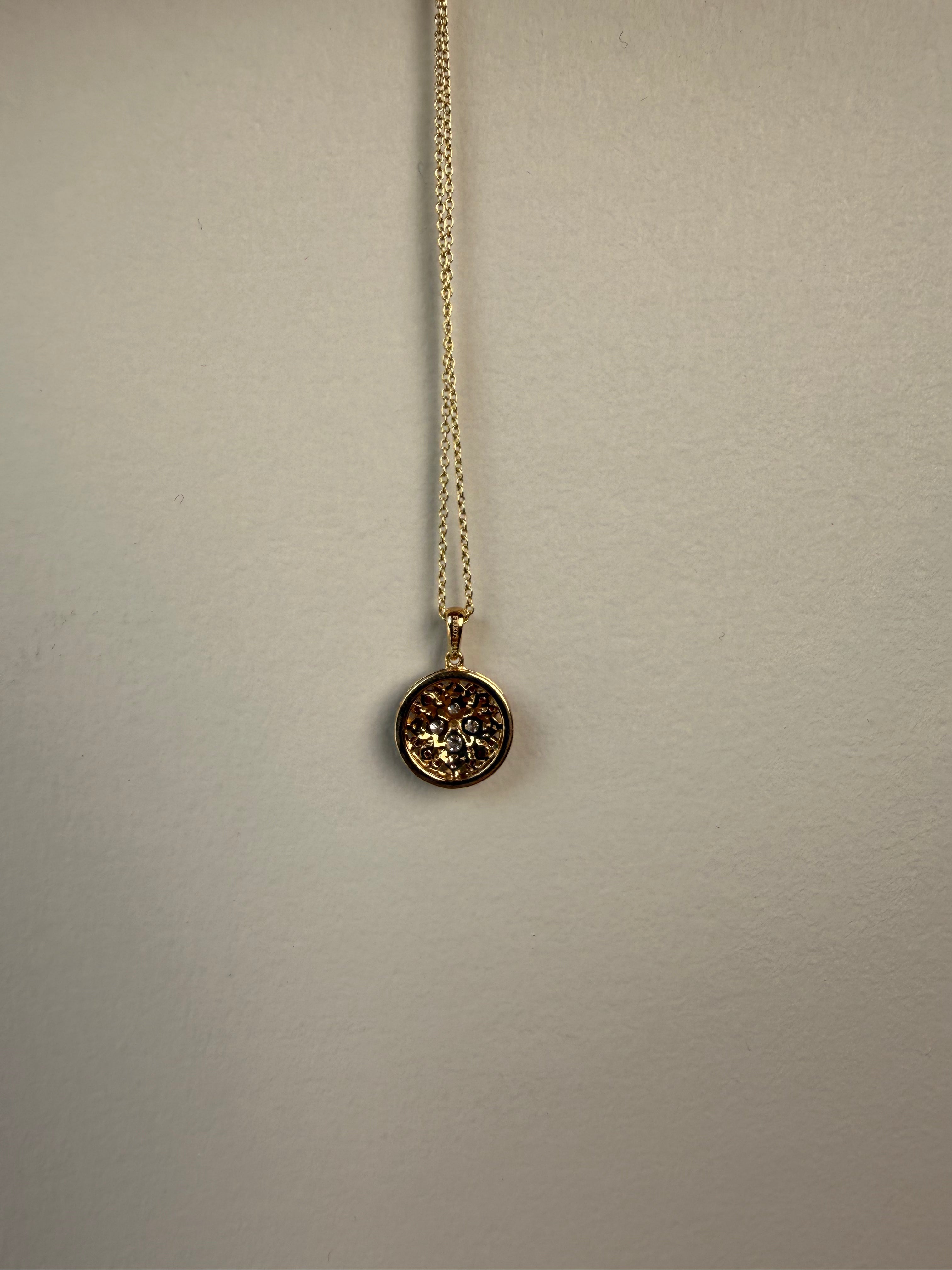 OBFJ0057 - 14k Gold Ruby and Diamond Floral Design Necklace 5