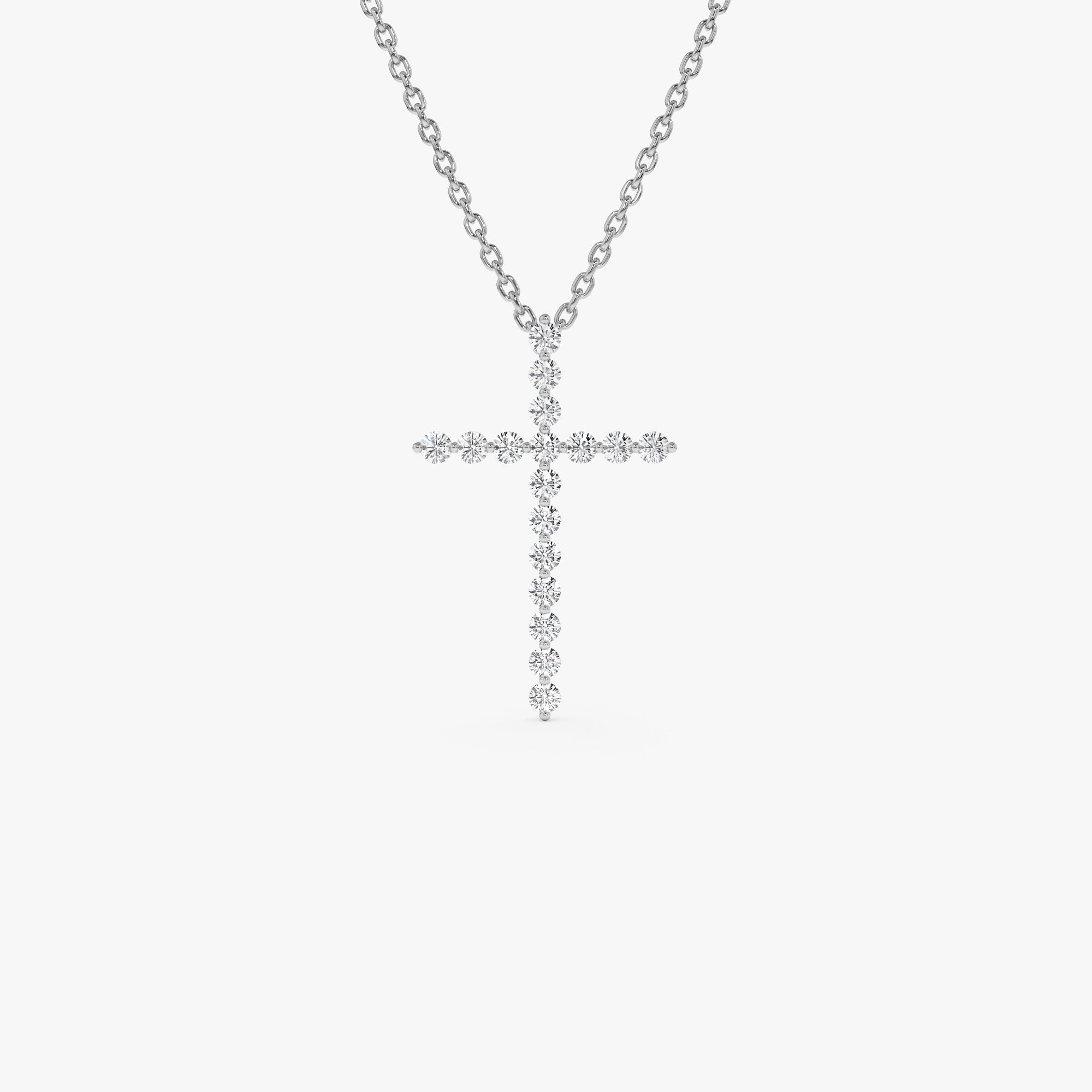 OBFJ1010 - 14k Single Shared Prong Diamond Cross 6