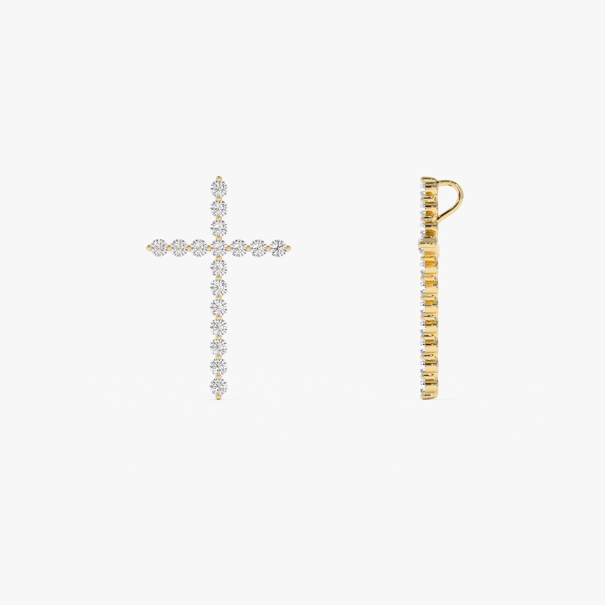 OBFJ1010 - 14k Single Shared Prong Diamond Cross 8