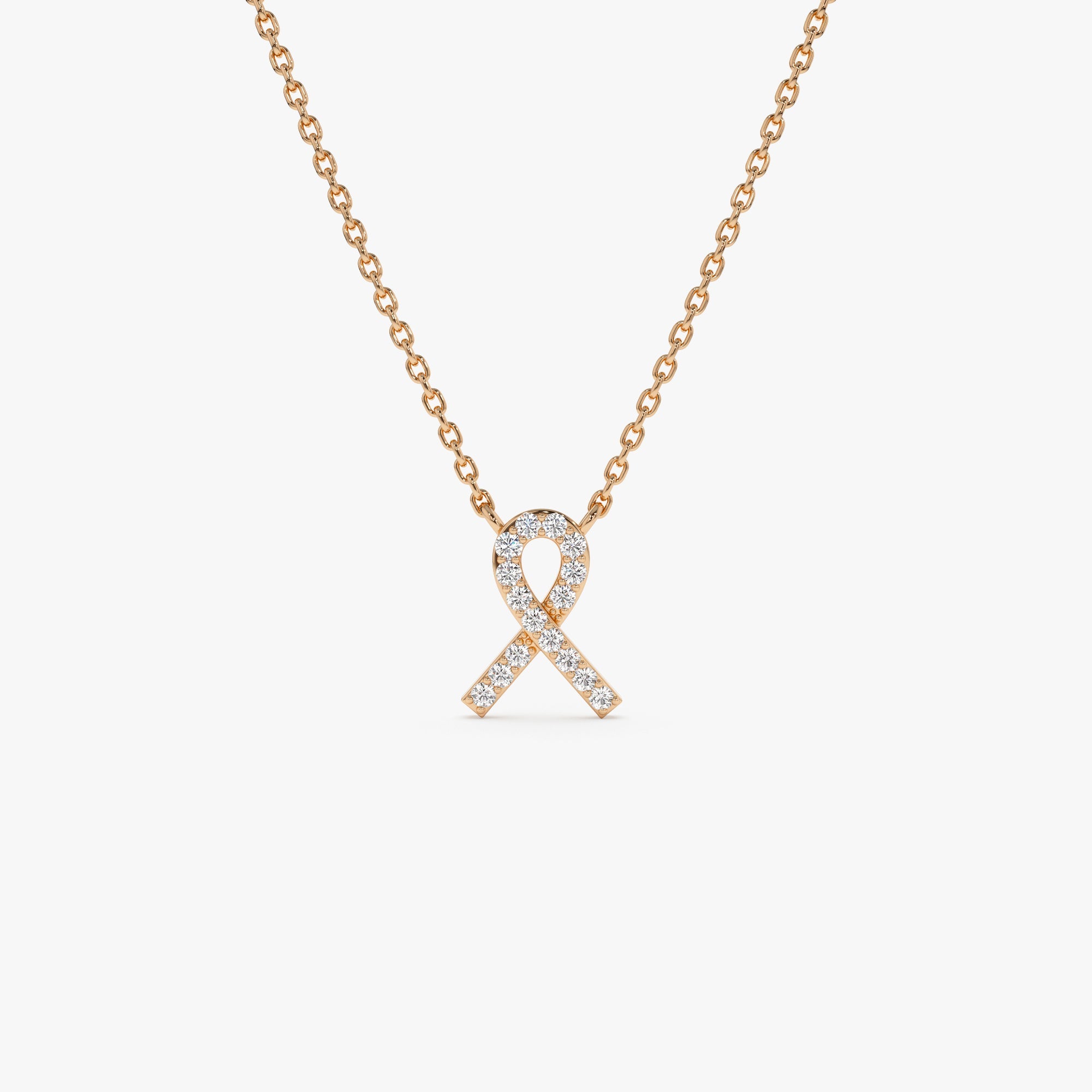 OBFJ1031 - 14k Diamond Ribbon Necklace 5