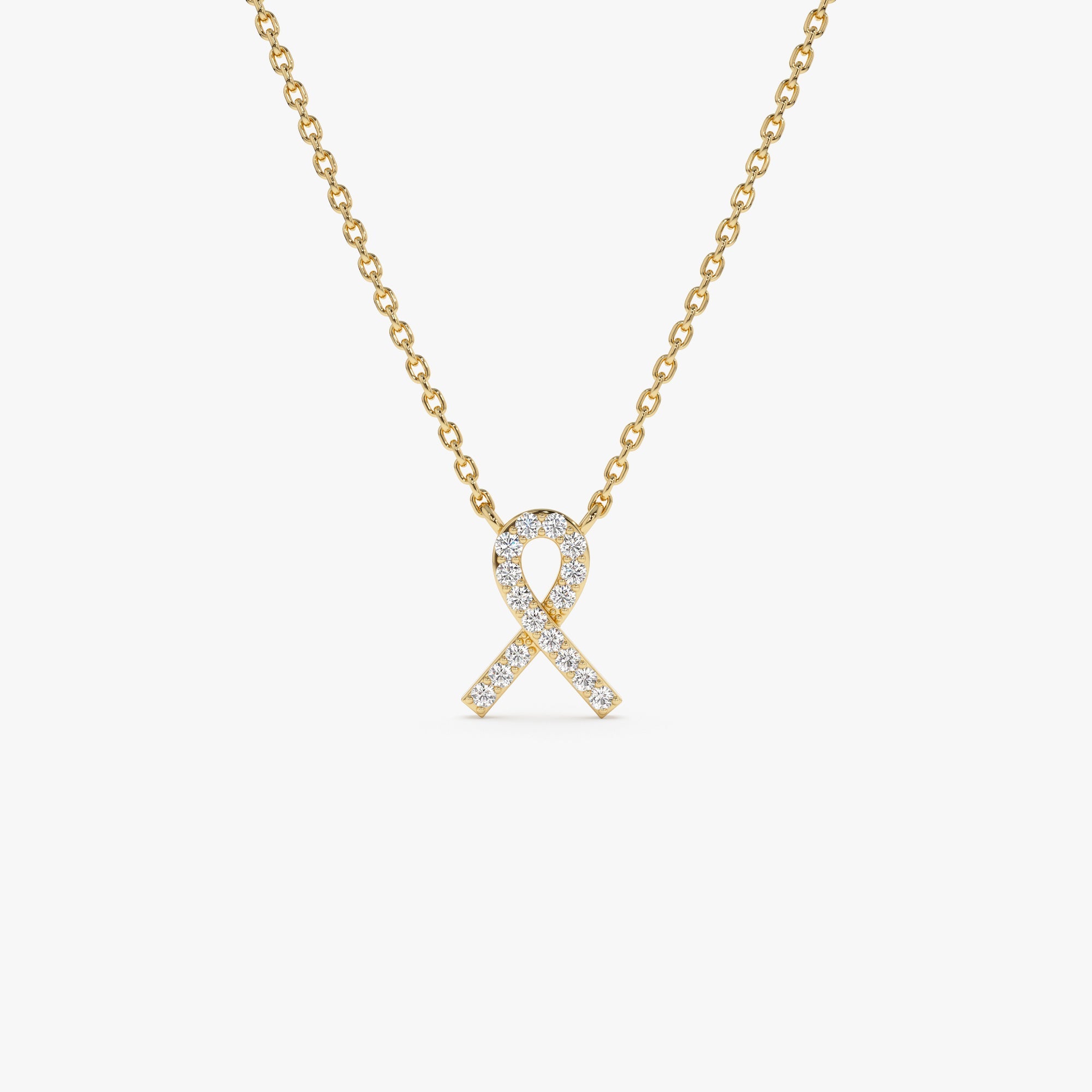 OBFJ1031 - 14k Diamond Ribbon Necklace 1