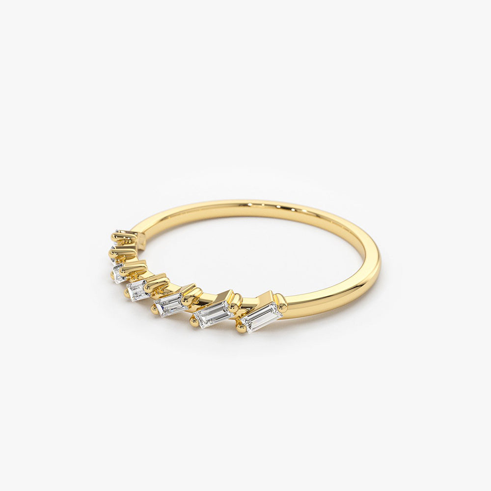 OBFJ1794 - 14k 7 Stone Slanted Baguette Diamond Ring 7