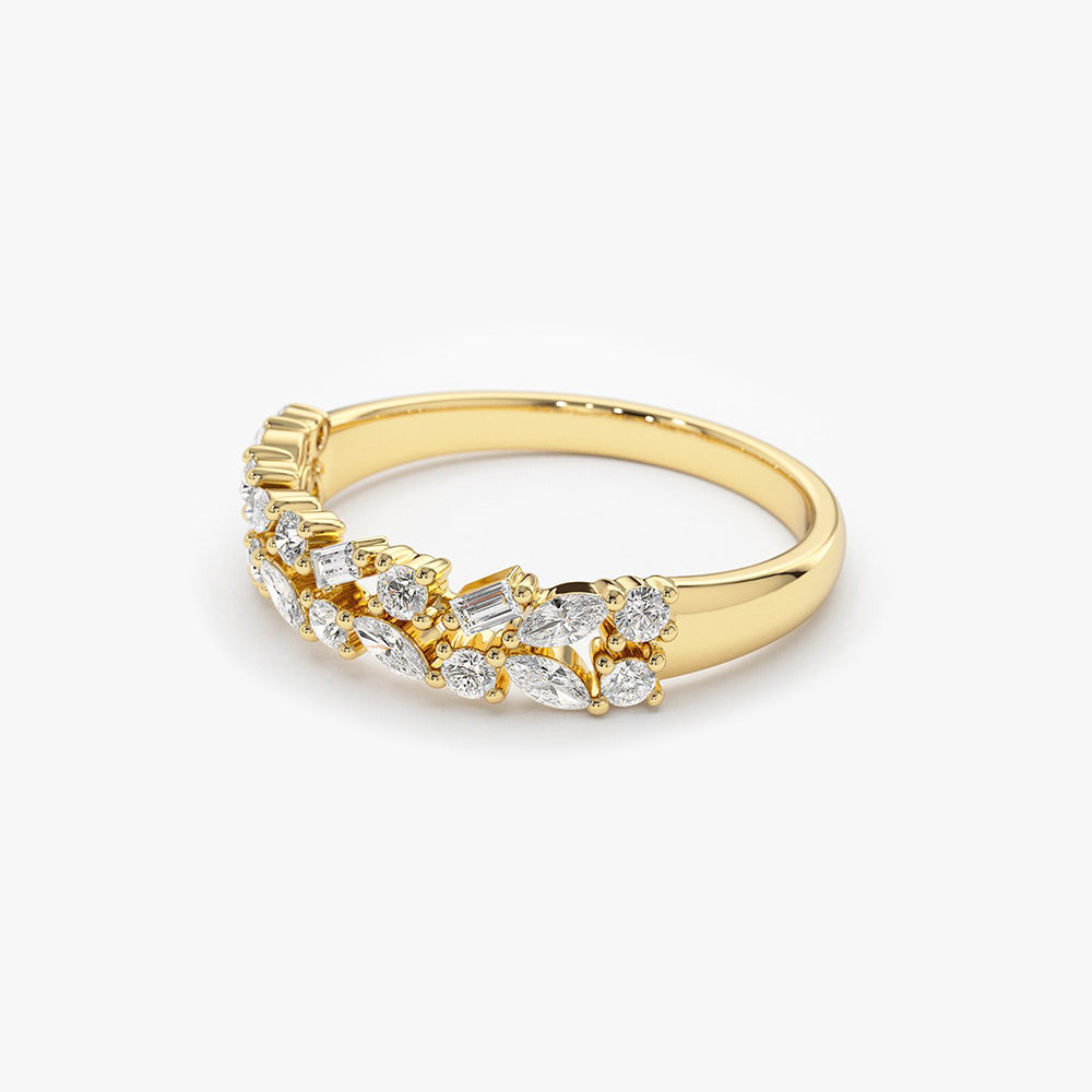 OBFJ1796 - 14K Marquise Baguette and Round Diamond Anniversary Band 6