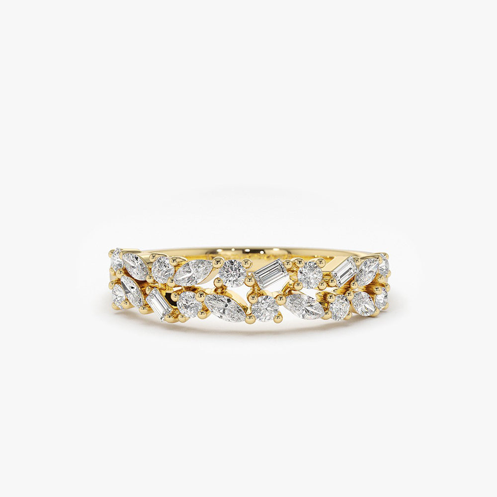 OBFJ1796 - 14K Marquise Baguette and Round Diamond Anniversary Band 1