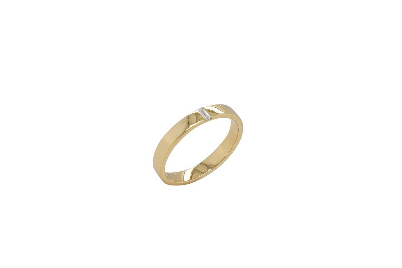 OBFJ0071 - 14K Gold Diamond Baguette Inlay Wedding Band 2