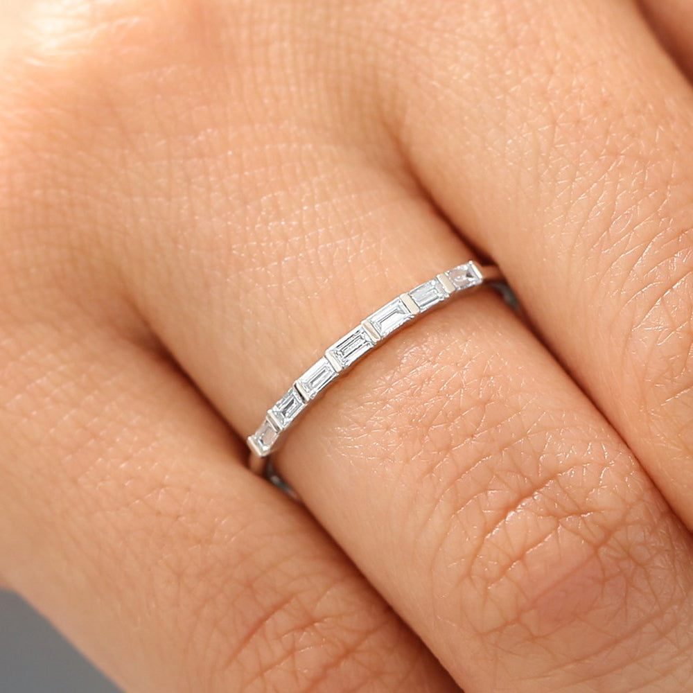 OBFJ1808 - 14K 7 Stone Baguette Diamond Wedding Ring 3
