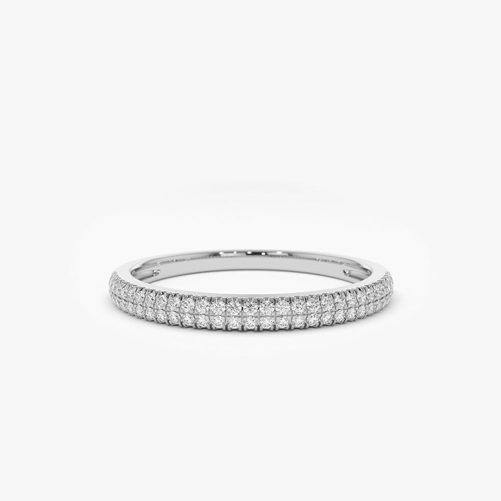OBFJ1805 - 14K Double Row Micro Pave Diamond Ring 6