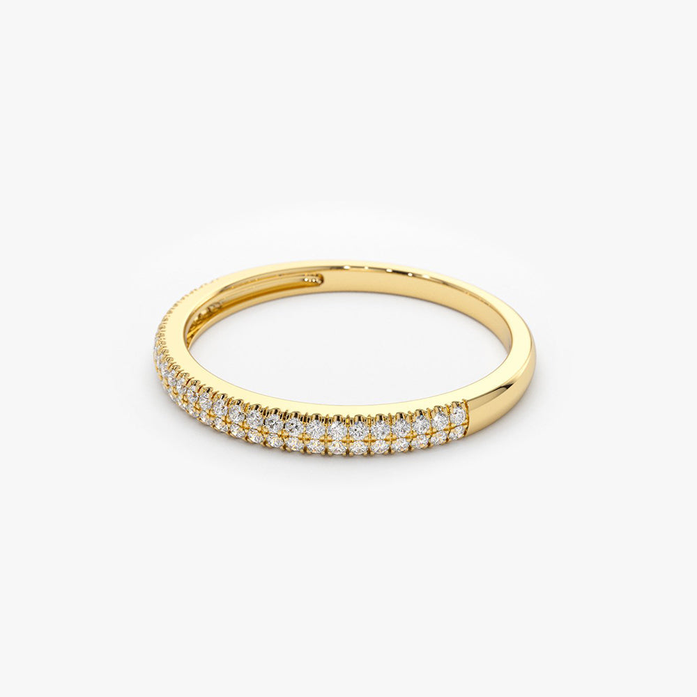 OBFJ1805 - 14K Double Row Micro Pave Diamond Ring 8