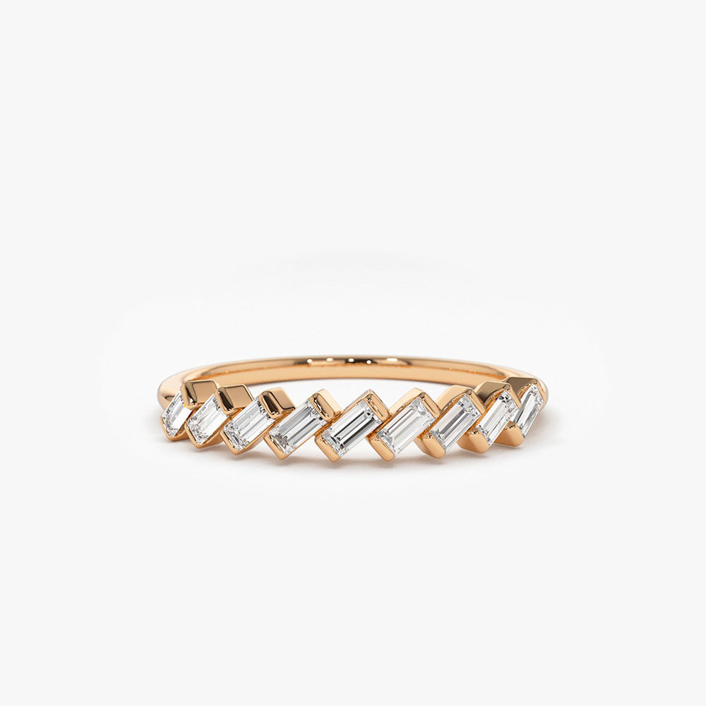 OBFJ1815 - 14K Slanted Channel Set Baguette Diamond Ring 4