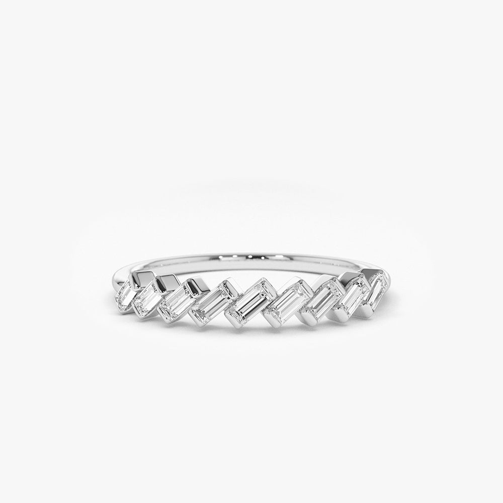 OBFJ1815 - 14K Slanted Channel Set Baguette Diamond Ring 5