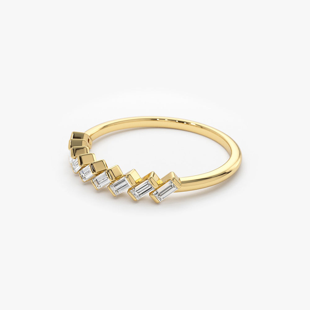 OBFJ1815 - 14K Slanted Channel Set Baguette Diamond Ring 7